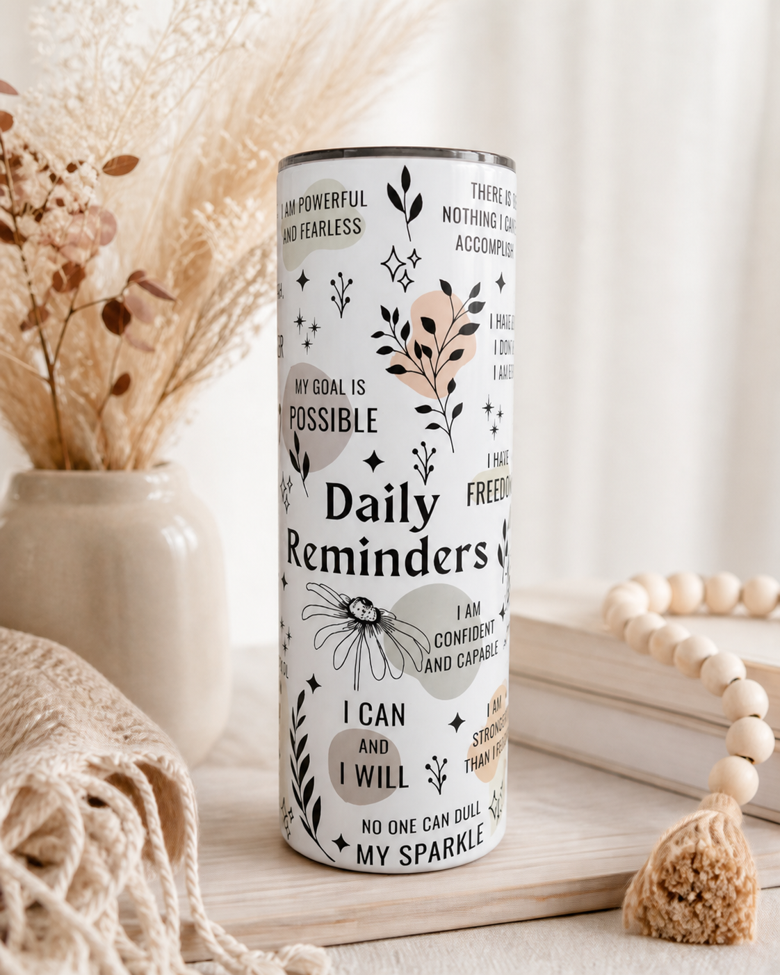 Daily Reminders Affirmations Tumbler - Inspirational Tumblers - Daily Affirmations Tumbler