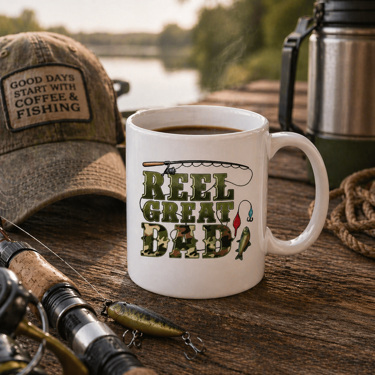 Reel Great Dad Coffee Mug - Father's Day Mug - Father's Day Gift - Coffee Cup for Dad - Father's Day Cups - Fisher Gift - Gift for Fishers