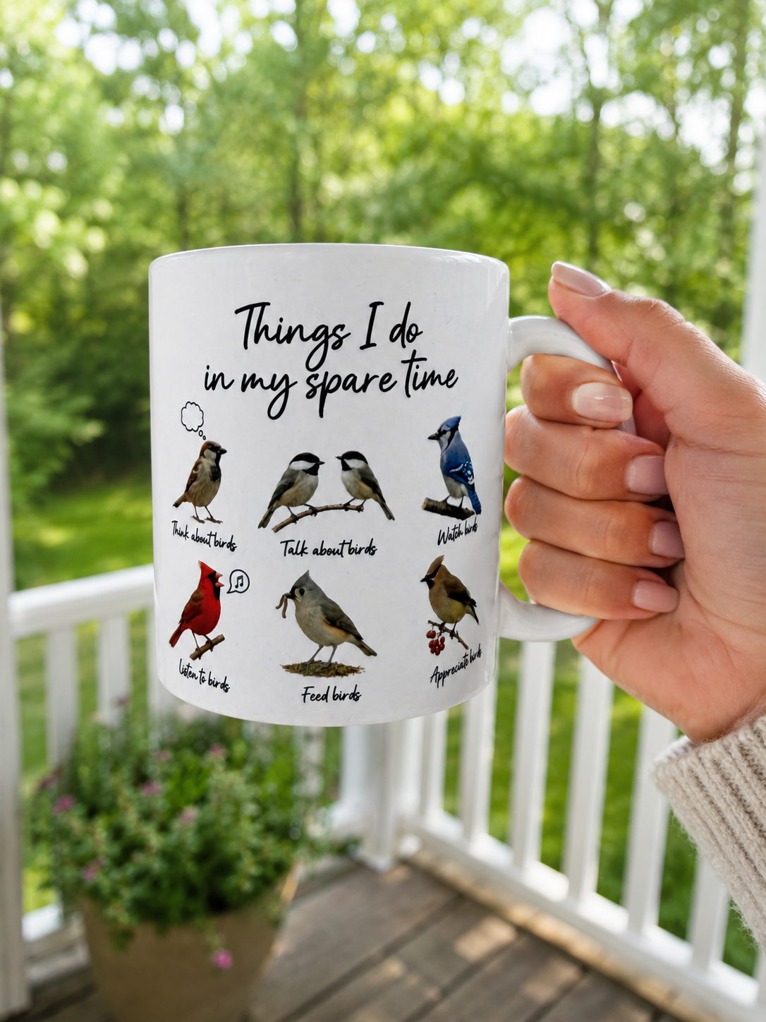 Things I Do in My Spare Time Birds Coffee Cup - Bird Watcher Coffee Cup