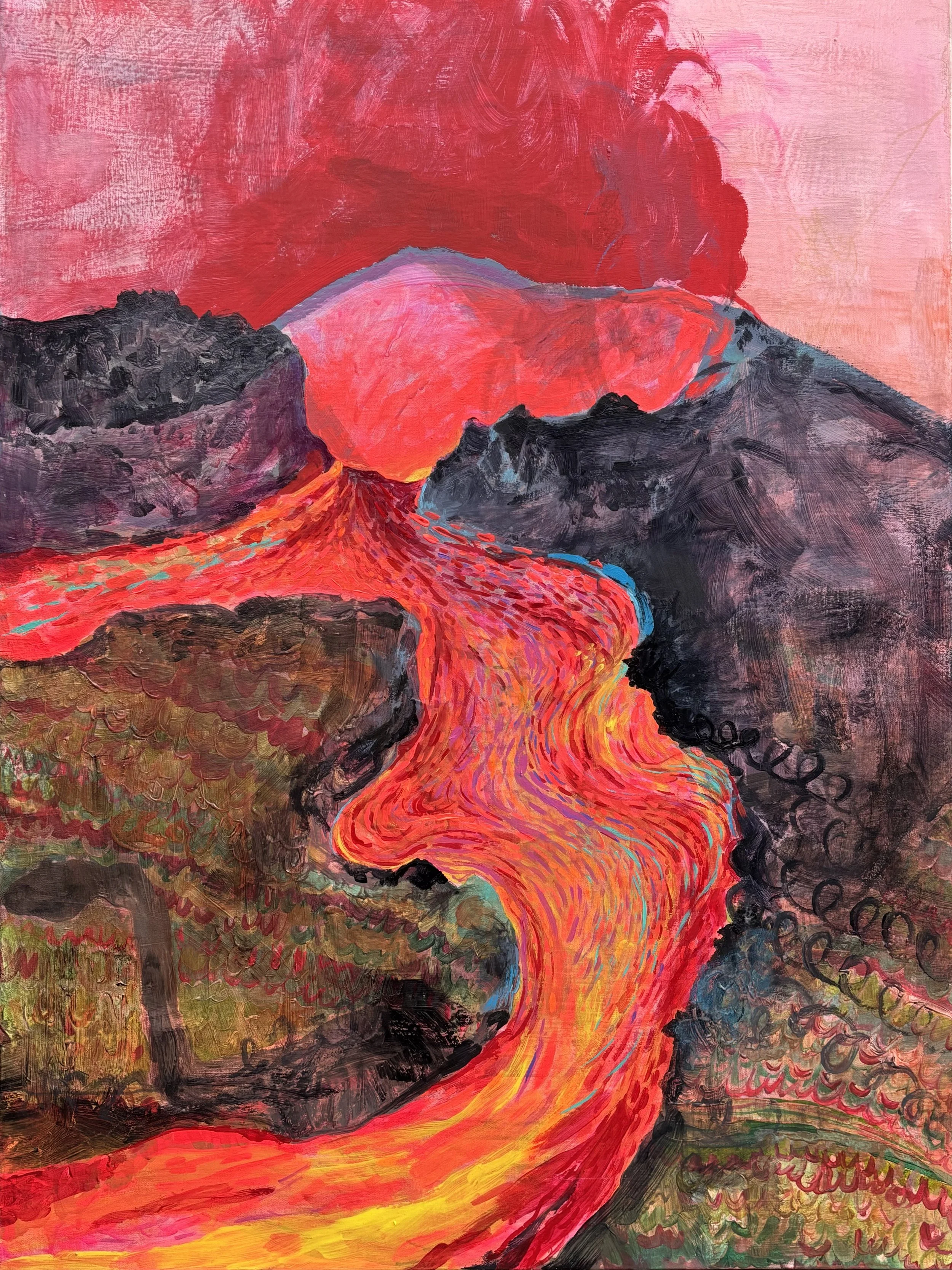 Flow (An Ascetic Riding A Nag) | 2025 | acrylic on canvas | 48" x 36" x 1.5"