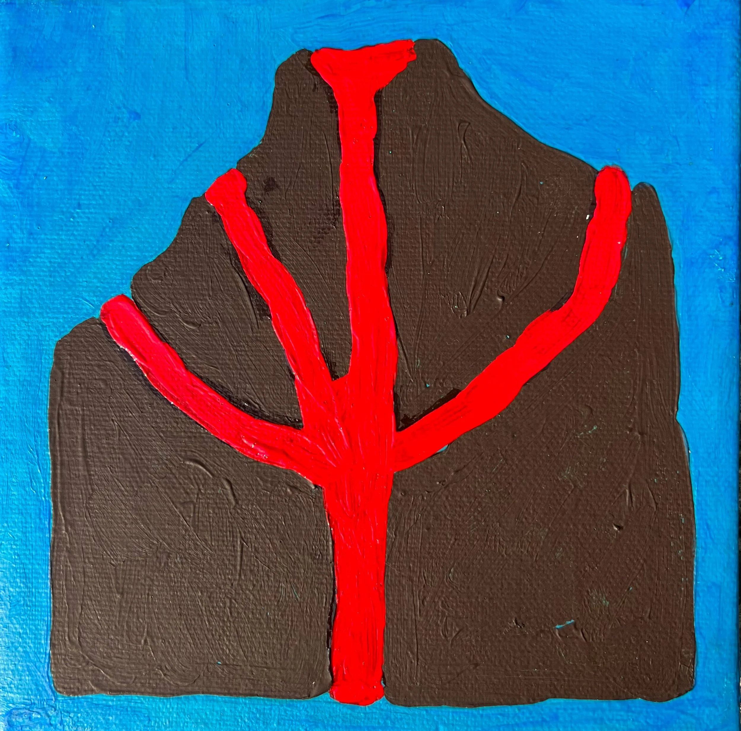 4 Ways to Erupt - B | 2023 | acrylic on canvas | 6" x 6" x .875"