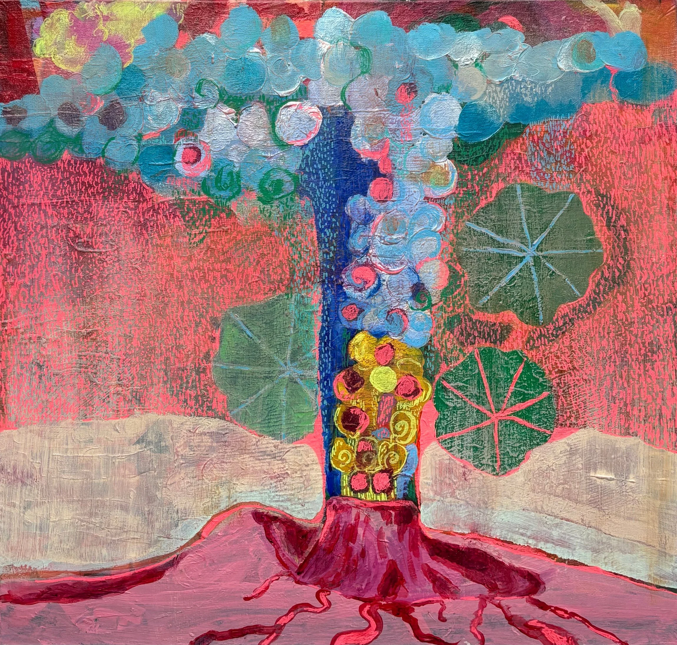 Valve | 2025 | acrylic and posca on linen | 32" x 34" x 1.5"