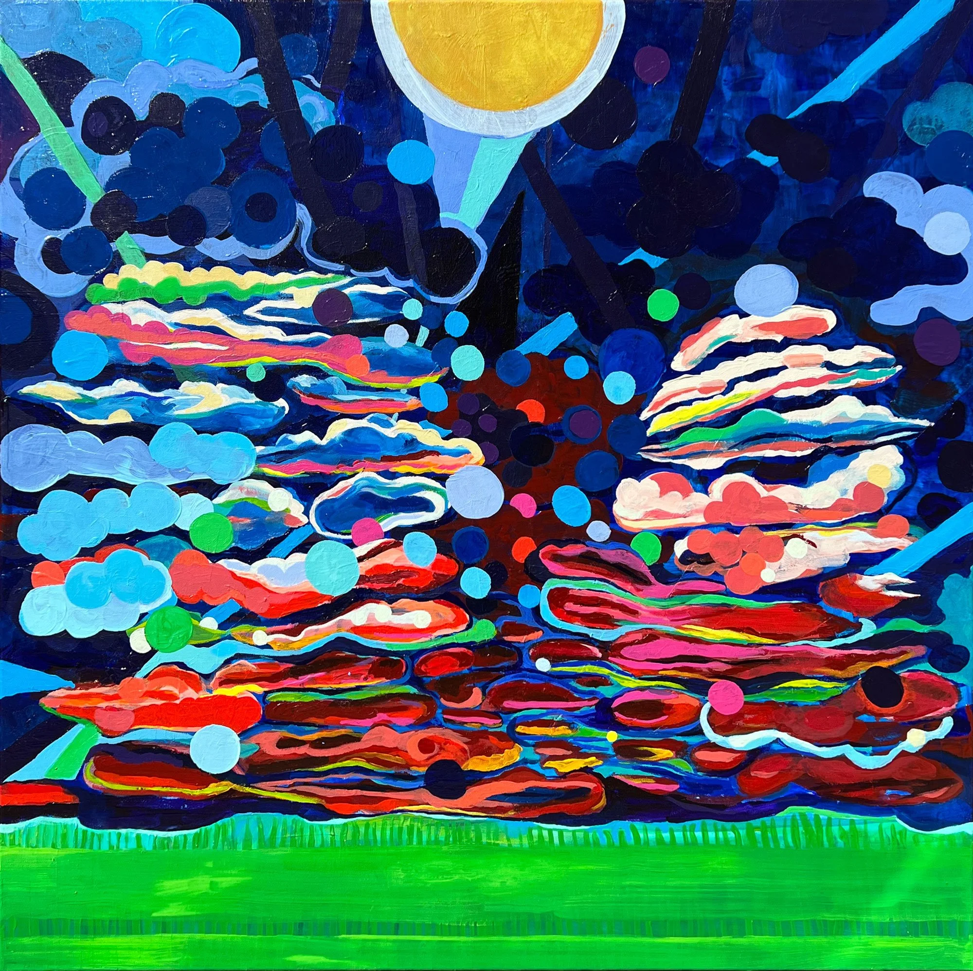 Cloud Wake (For Cosma e Damiano) | 2023 | acrylic on canvas | 36" x 36" x .75" | Private Collection