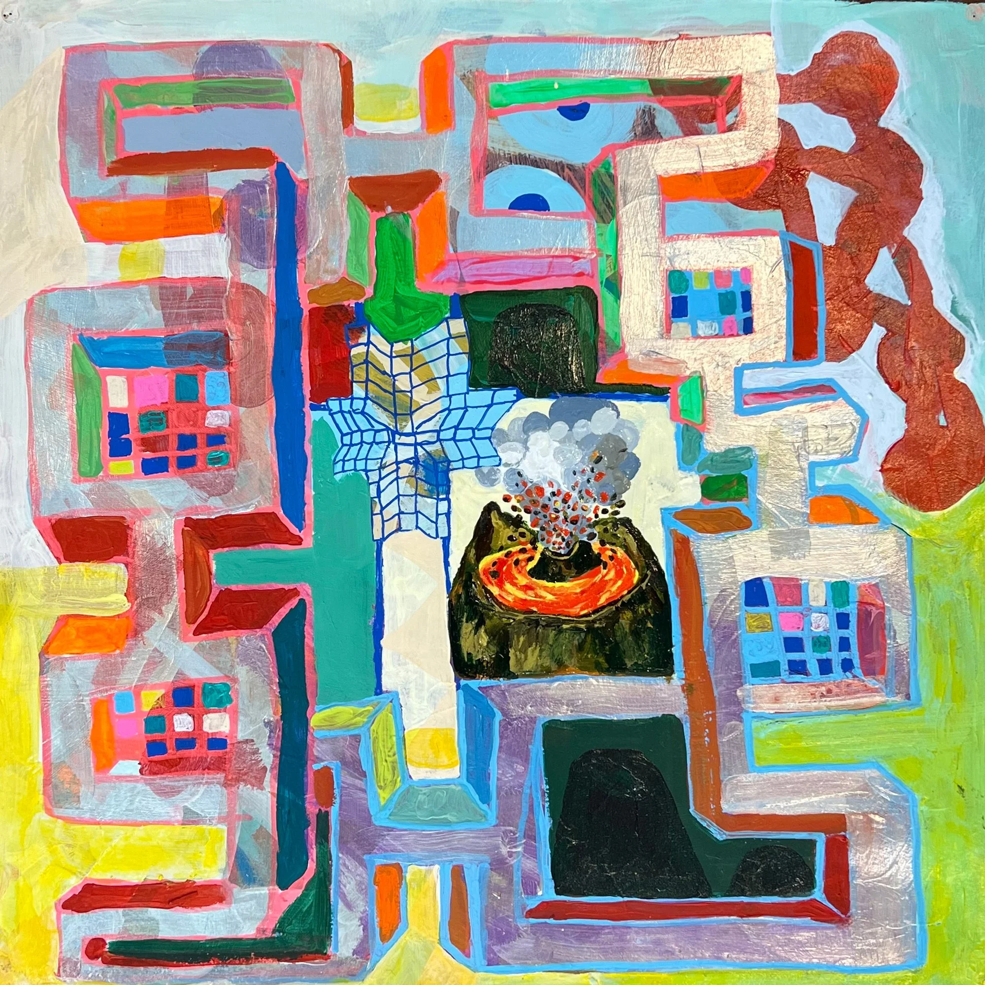 Moat | 2023 | acrylic on paper | 20" x 20"