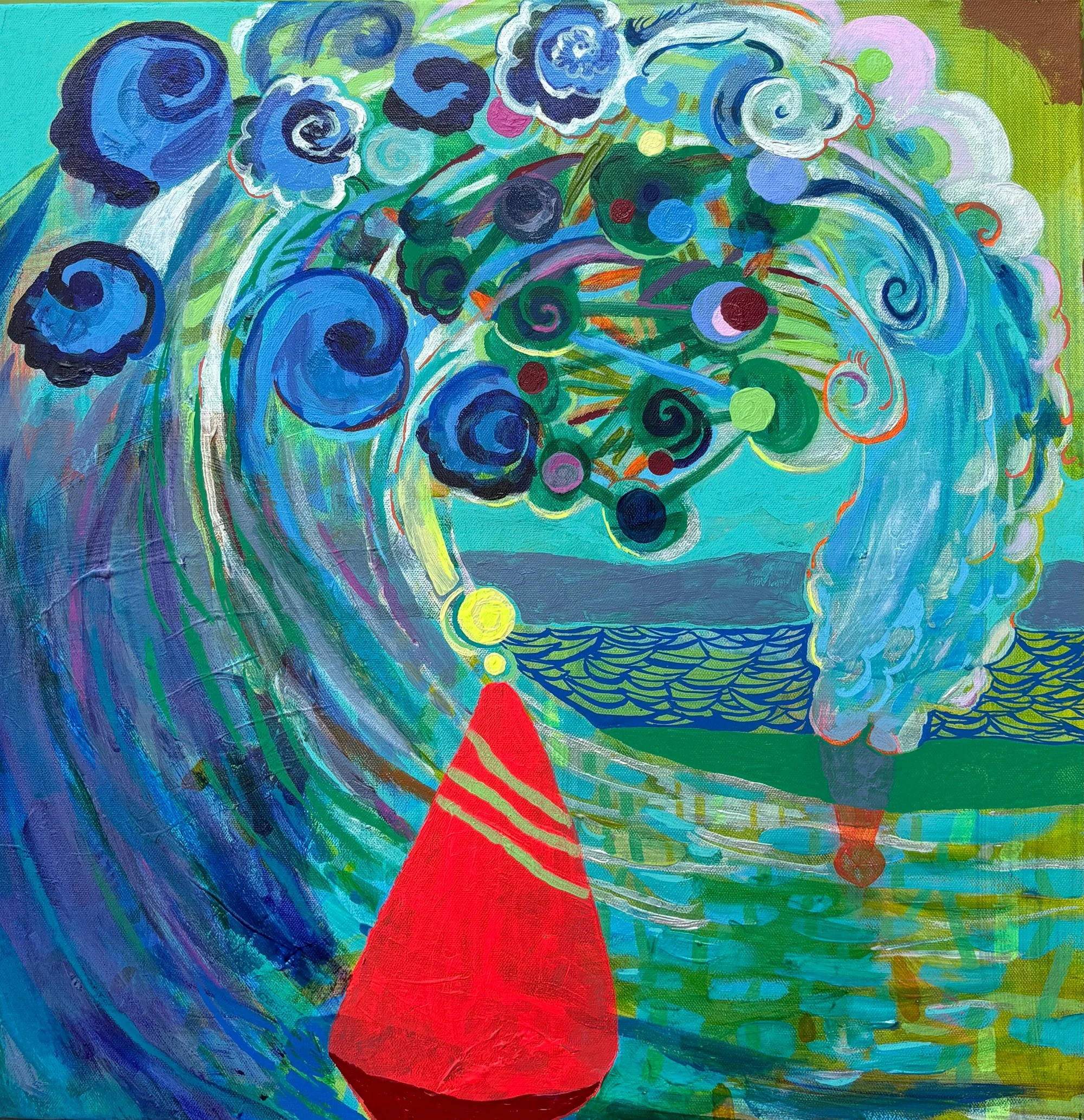 The Buoy and The Wave | 2025 | acrylic on canvas | 24" x 24" x 1.5" | Private Collection