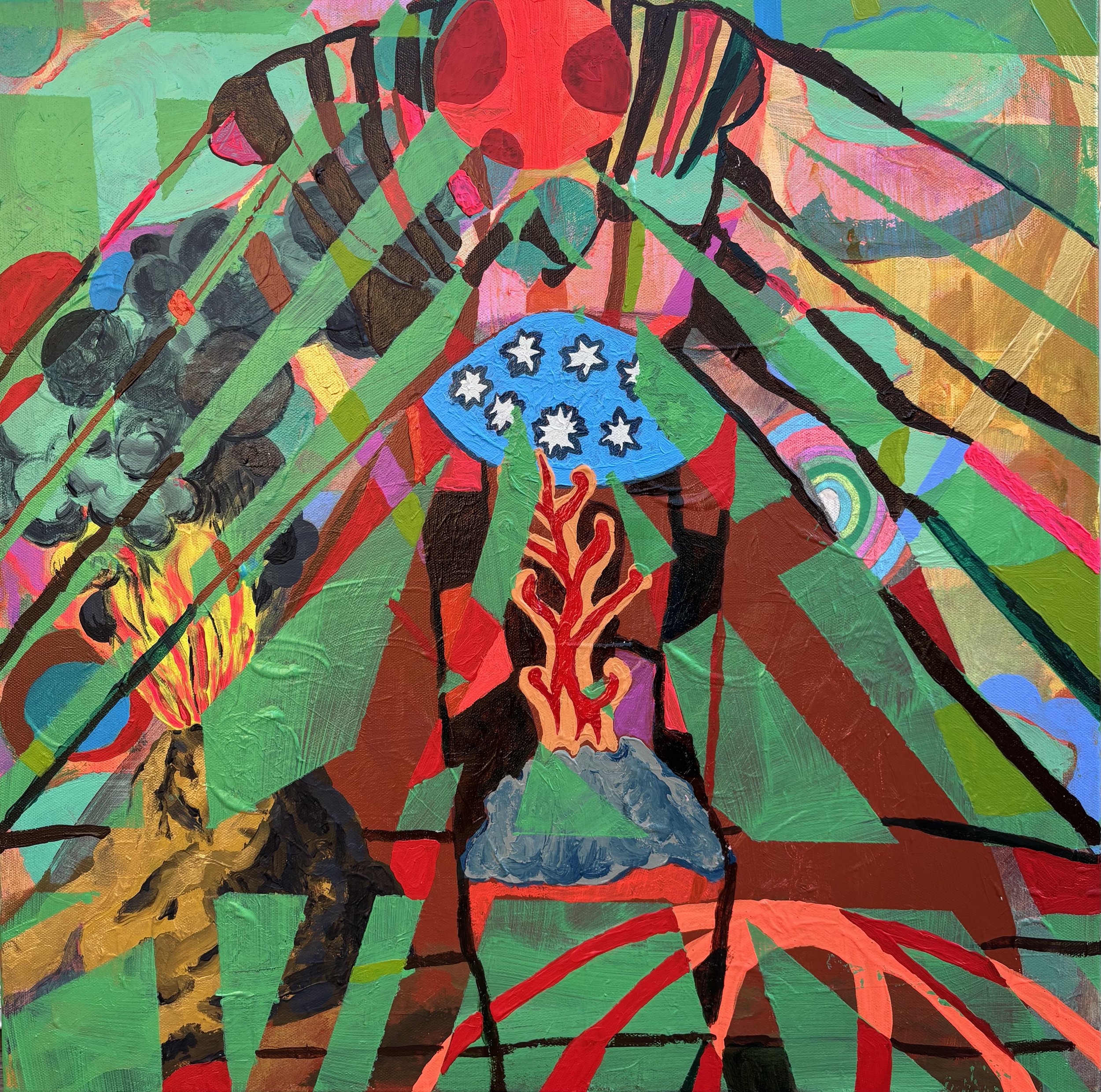 Mountain | 2025 | acrylic and posca on canvas | 24" x 24" x 1.5" 