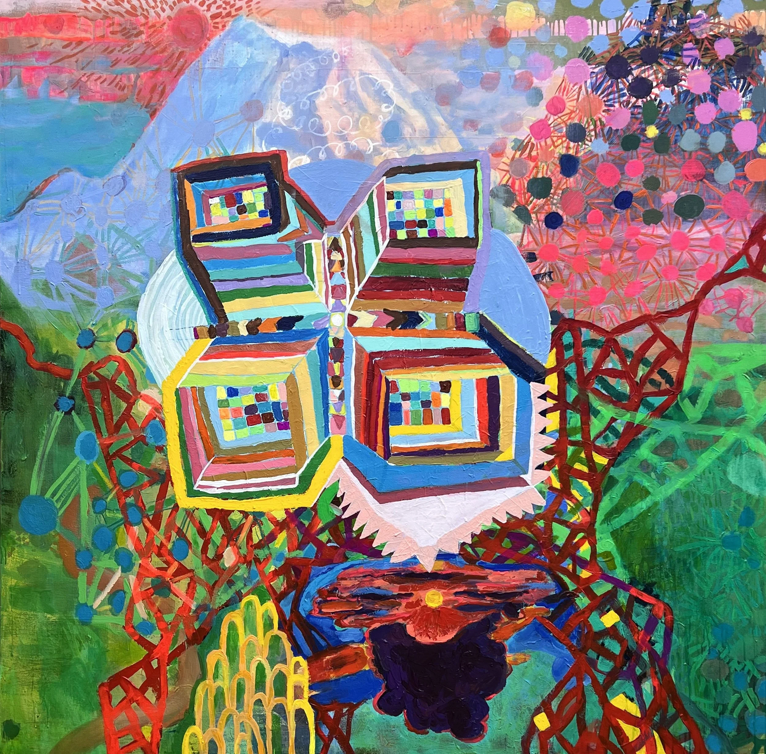 Compass (Exit 162)| 2023 | acrylic on canvas | 68" x 68" x 1.5"