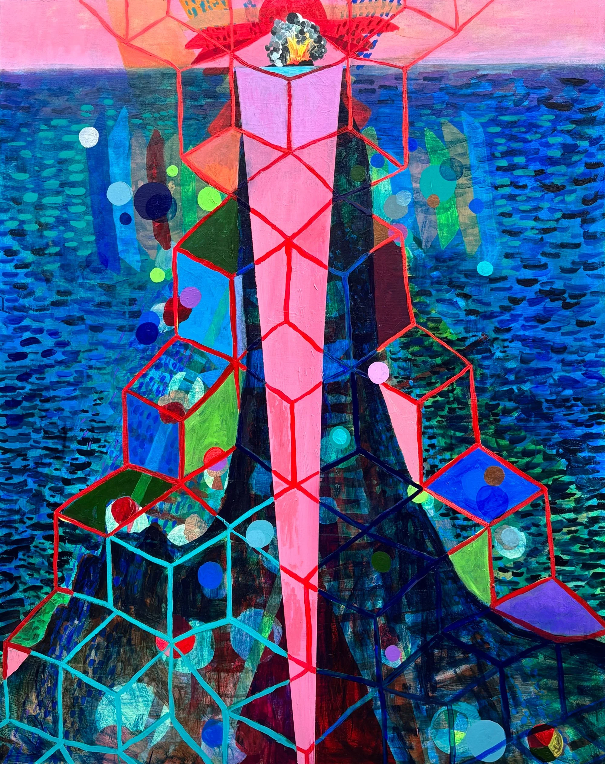 Scaffold for Empedocles | 2025 | acrylic on canvas | 60" x 48" x 1.5"