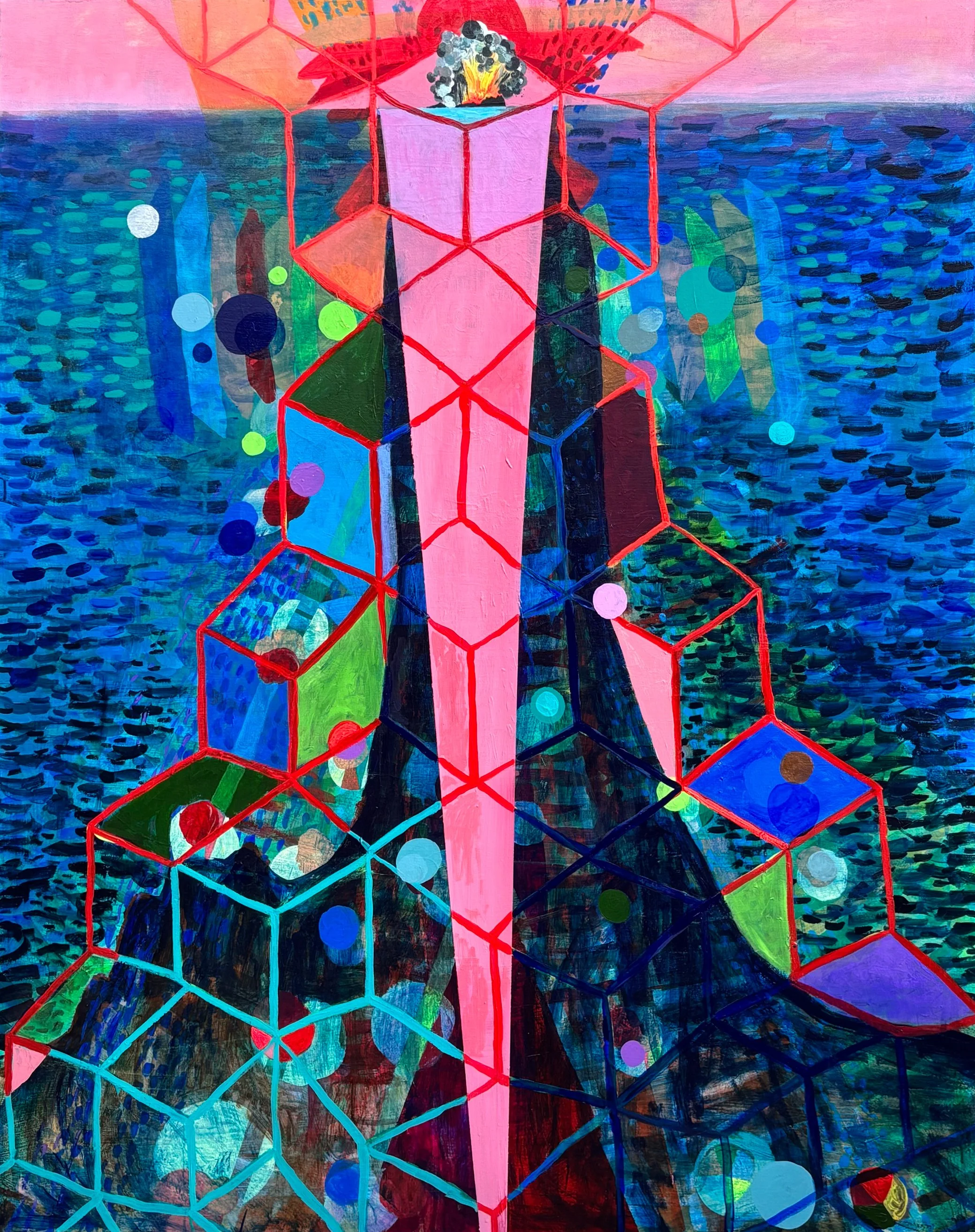 Scaffold for Empedocles | 2025 | acrylic on canvas | 60" x 48" x 1.5"