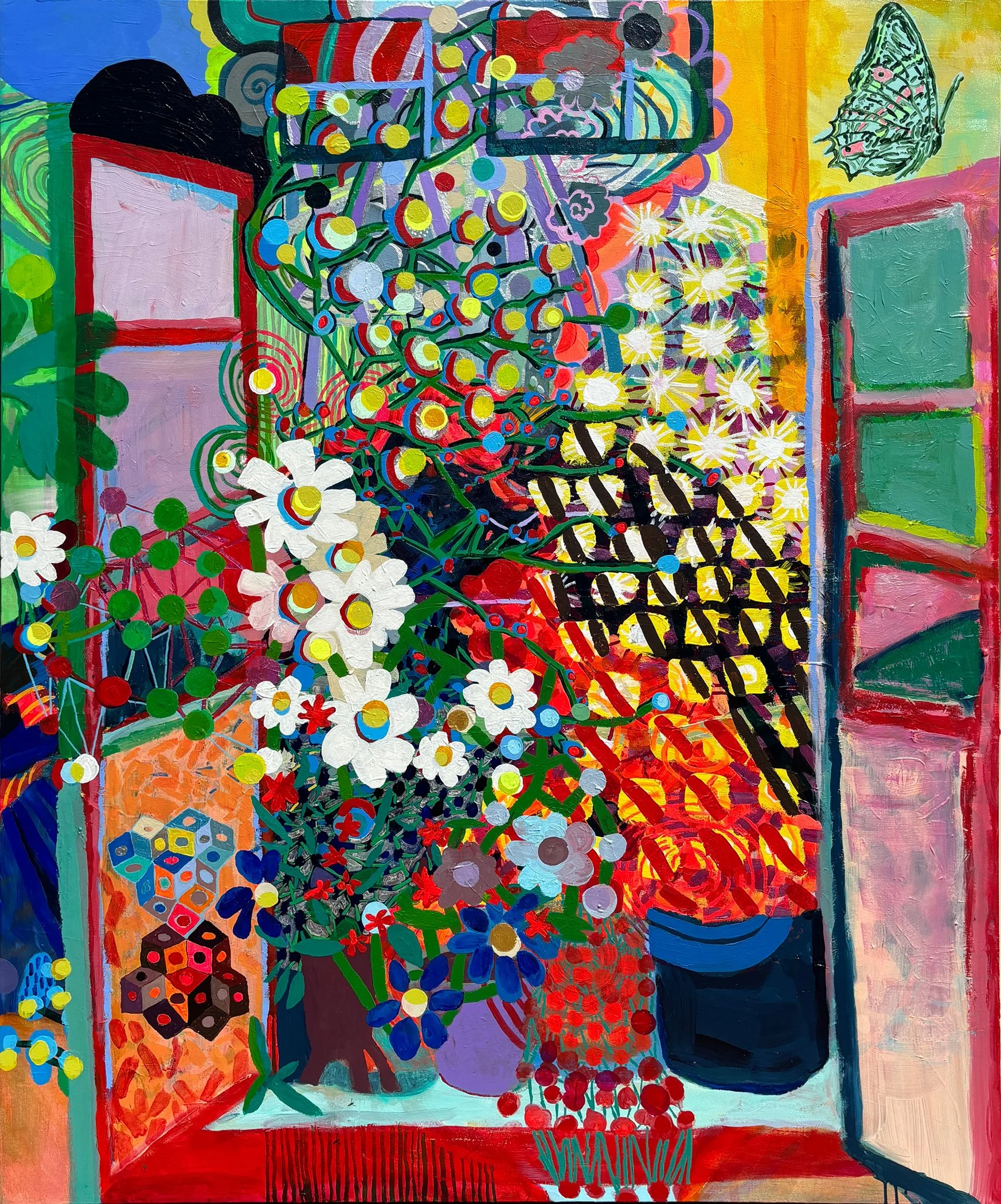 Open Window: Eruption with Matilijas (After Matisse) | 2024 | acrylic on canvas | 72" x 60" x 1.5" | Private Collection