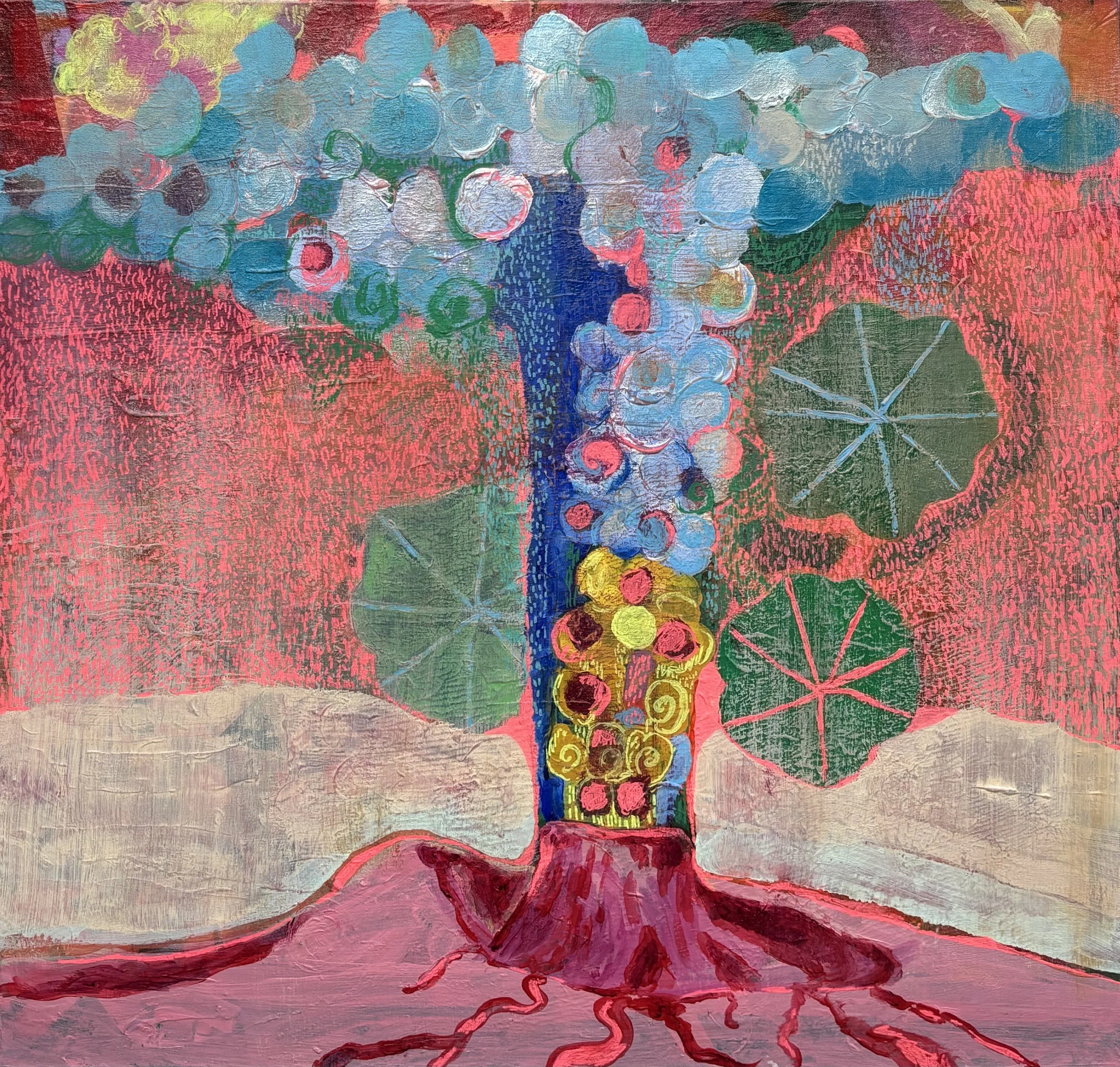 Valve | 2025 | acrylic and posca on linen | 32" x 34" x 1.5"