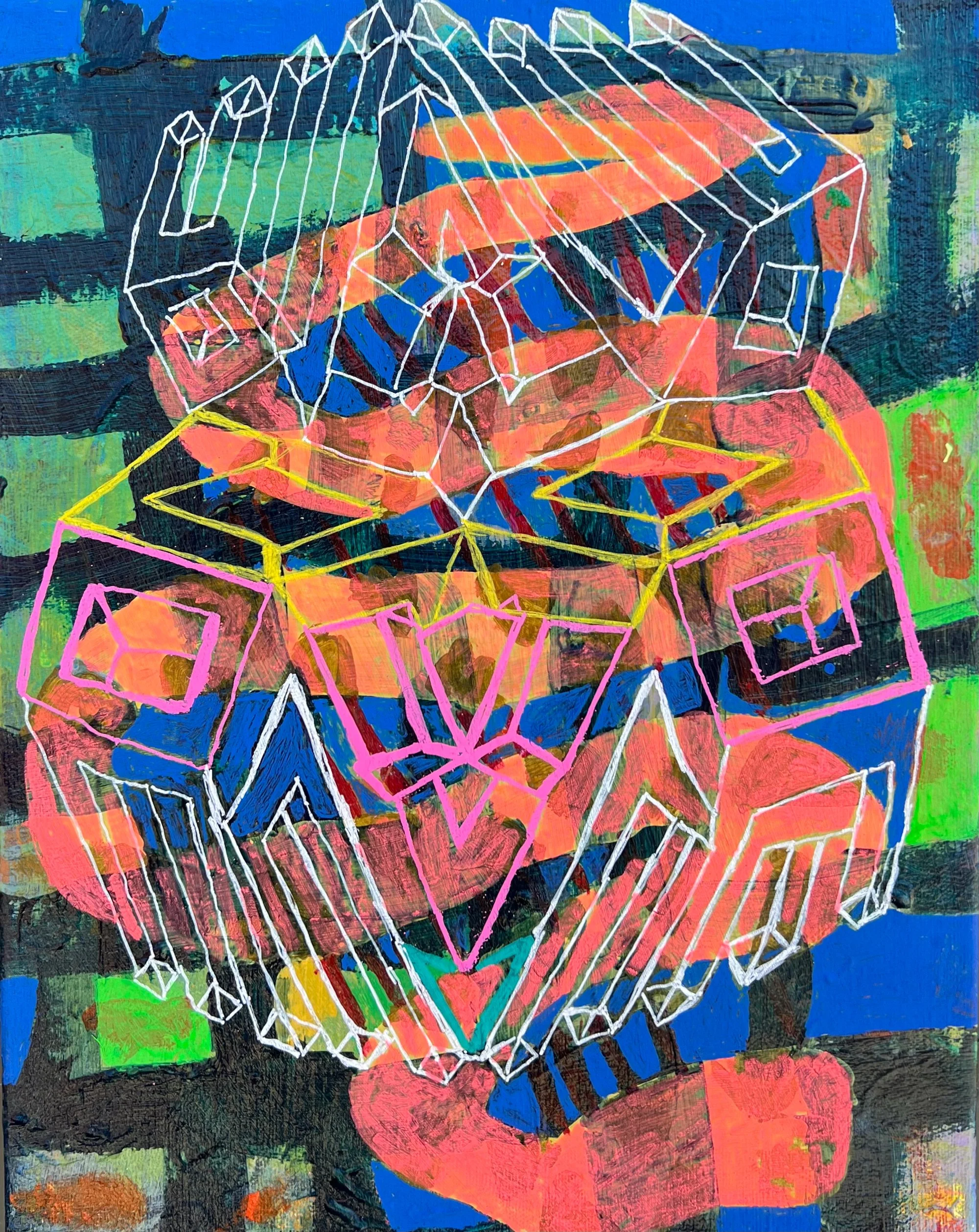 Filter/Face/Lachesis Mutus (Bushmaster) | 2023 | acrylic and posca on canvas | 