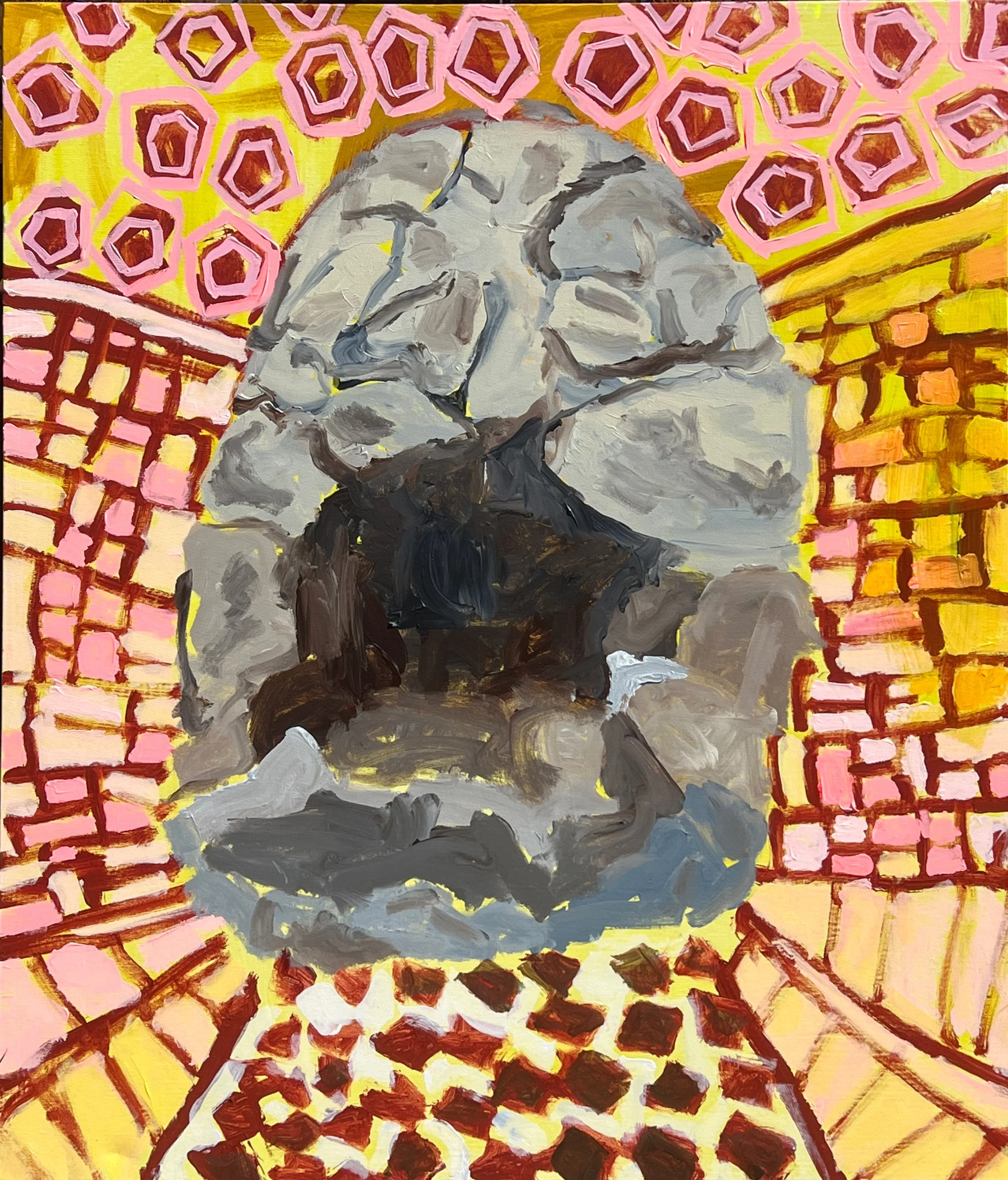 No Butter in The Fridge: The Cavity (Faux Grotto at Rambouillet) | 2023 | acrylic on canvas | 42" x 36" x 1.5"
