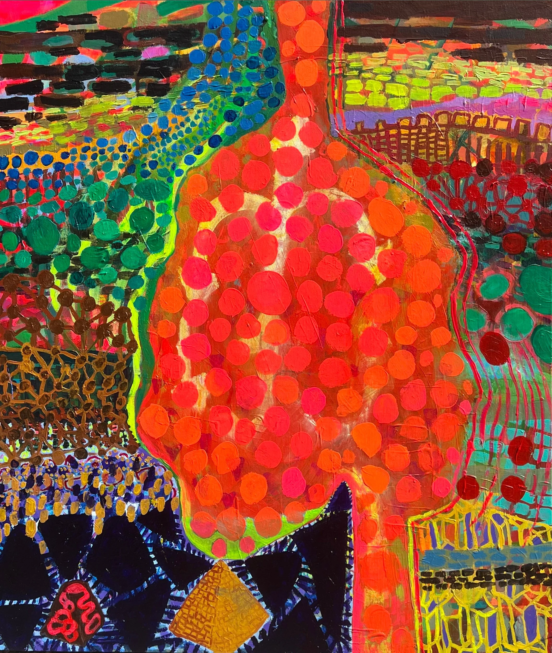 Lava in The Throat | 2023 | acrylic on canvas | 42" x 36" x 1.5"