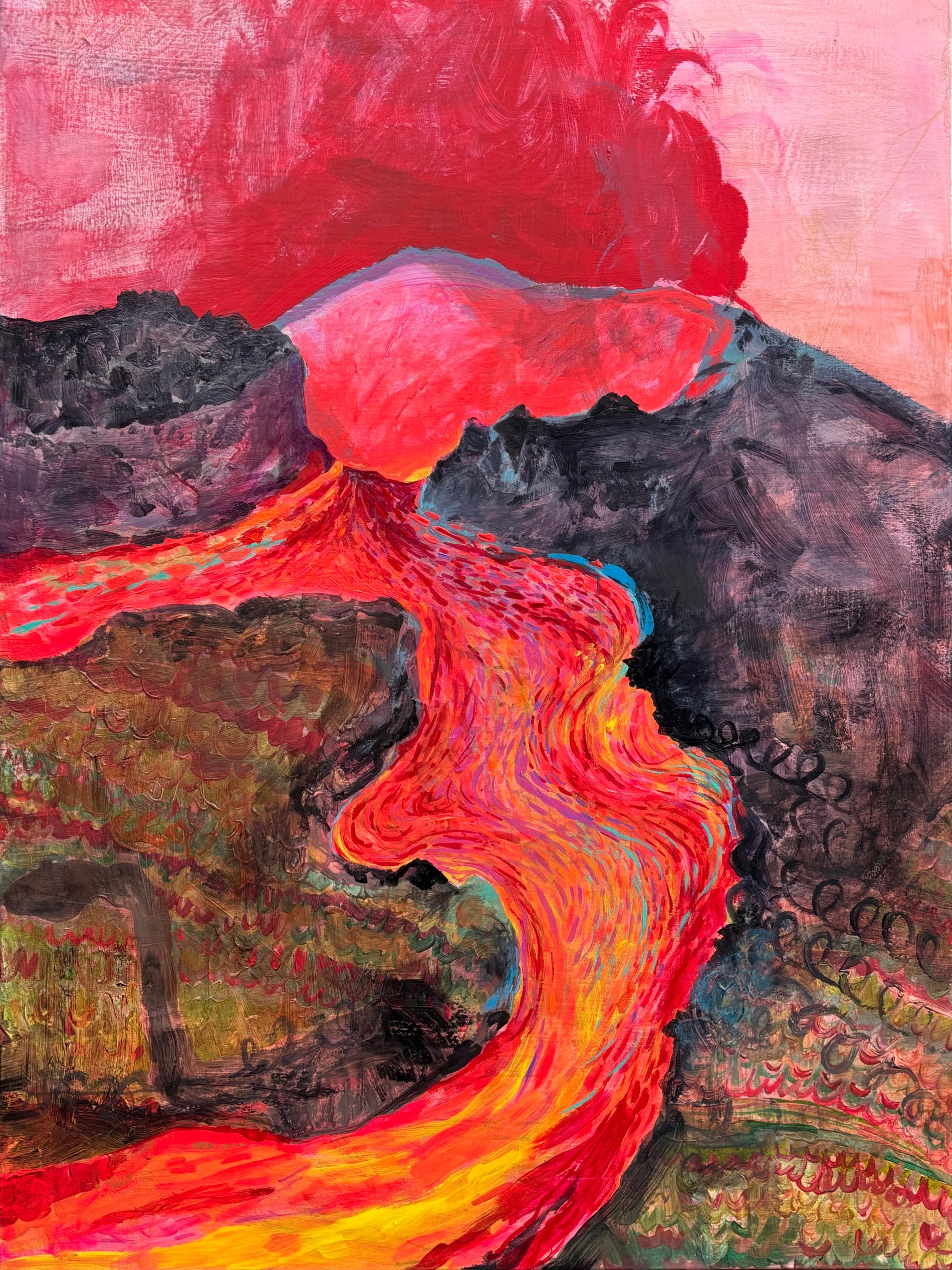 Flow (An Ascetic Riding A Nag) | 2025 | acrylic on canvas | 48" x 36" x 1.5"