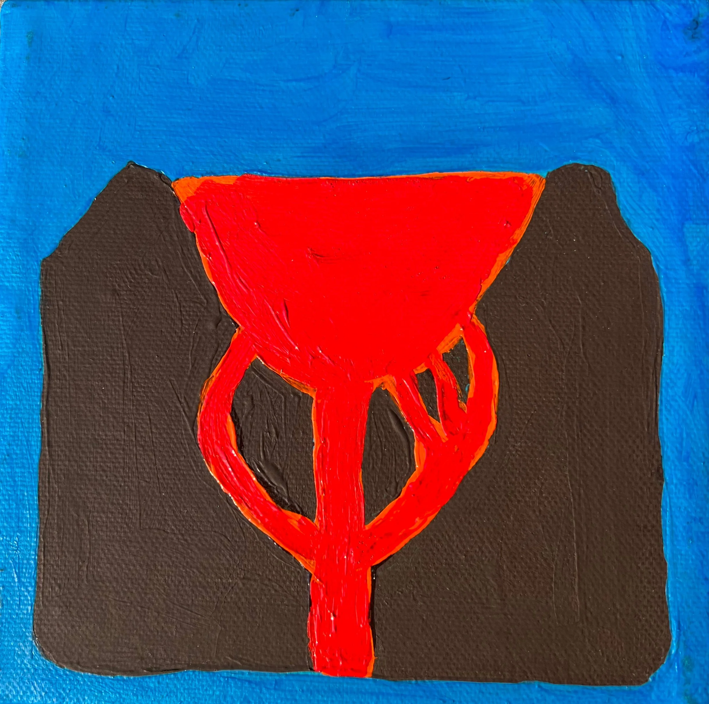 4 Ways to Erupt - A | 2023 | acrylic on canvas | 6" x 6" x .875"