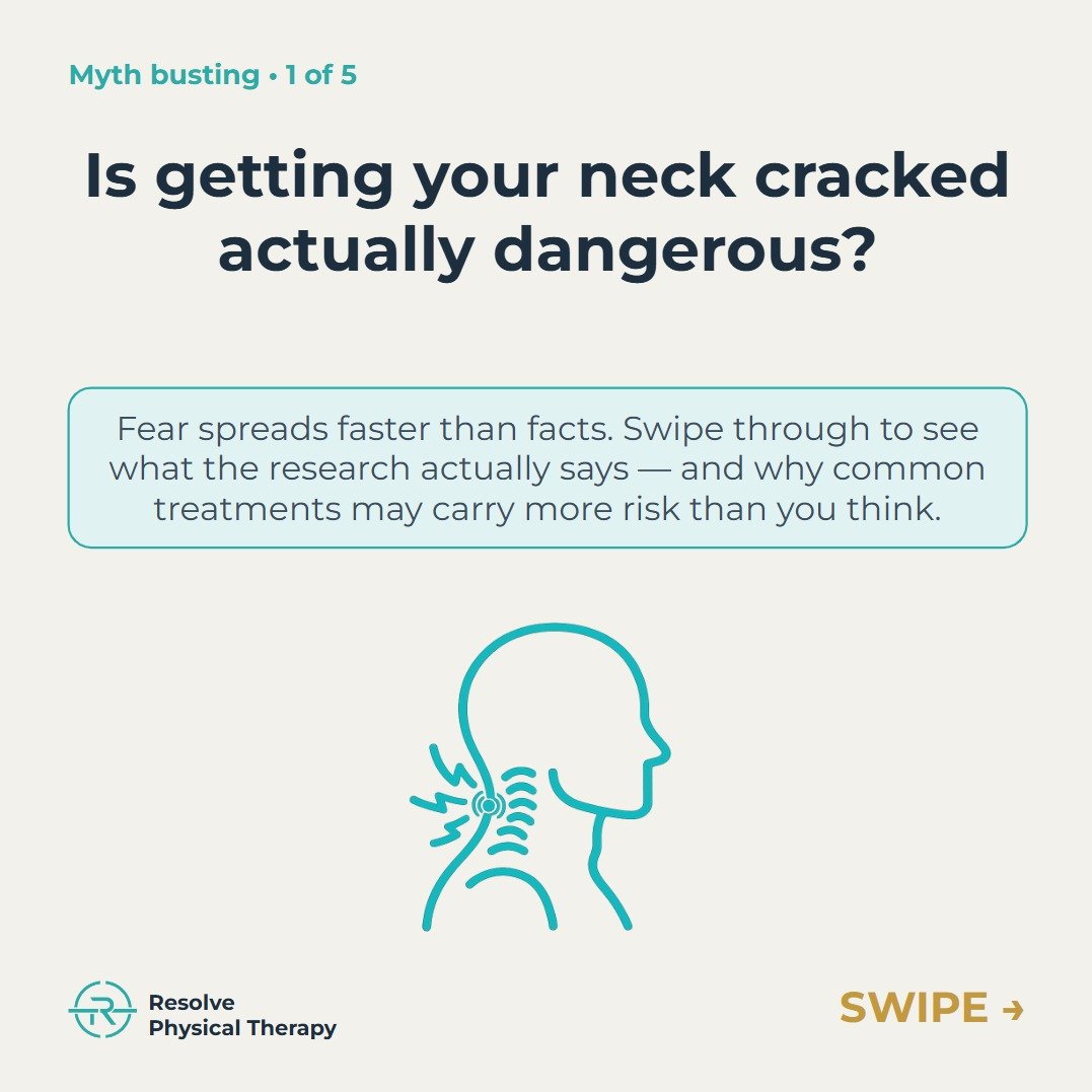 🧠 Is getting your neck "cracked" actually dangerous? Let's talk about it.

The fear is real, but so is the research. Swipe through to see what the evidence actually says about cervical spinal manipulation, strokes, and how it compares to t