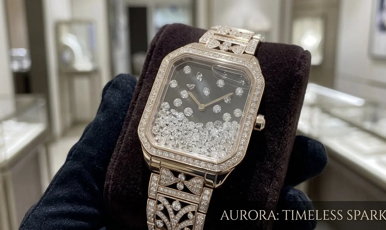 “Submerged” 14k Gold + Natural VS Diamonds Watch