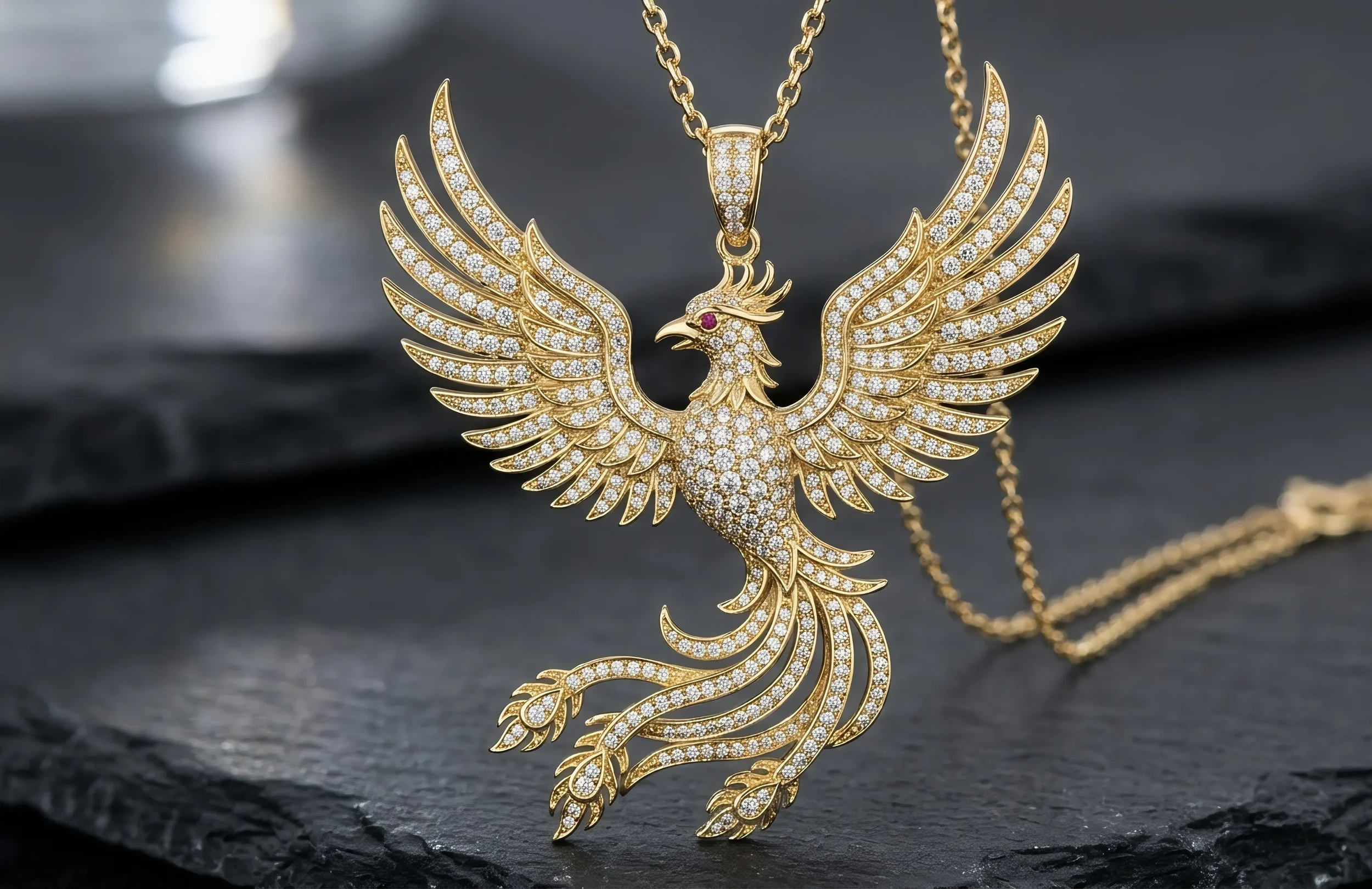 “The Phoenix” 14k Gold + Natural VS Diamonds