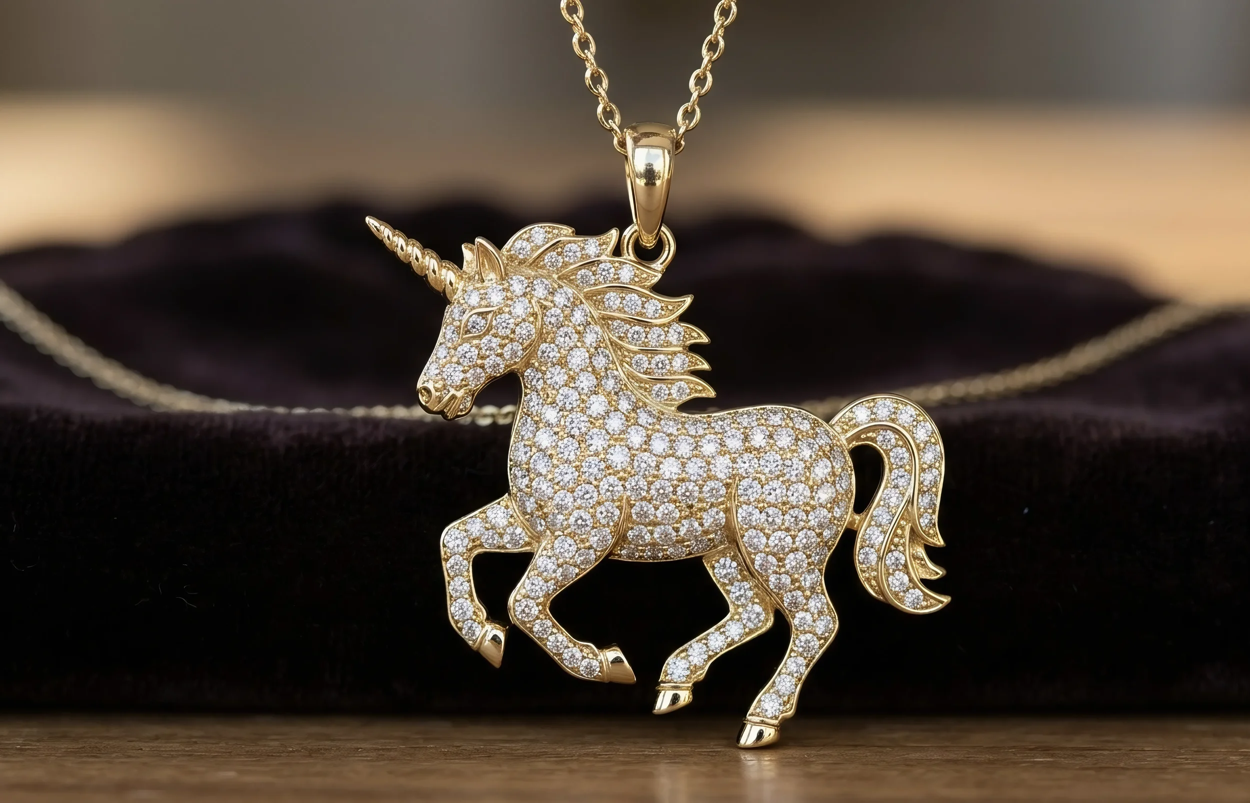 “The Unicorn” 14k Gold + Natural Vs Diamonds