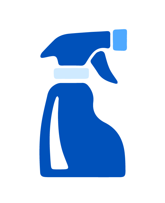 Icon of a spray bottle with a trigger spray nozzle