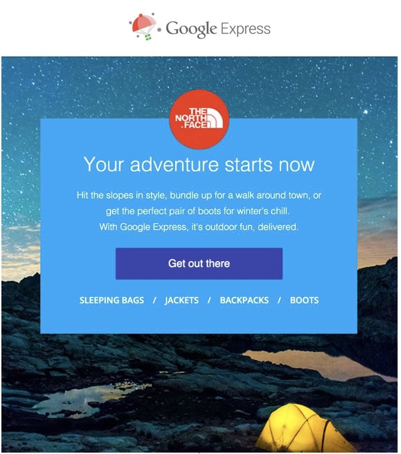 GOOGLE EXPRESS B2C North Face Email