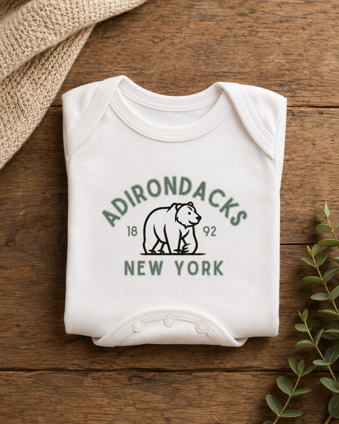 Adirondack Bear Baby Onesie