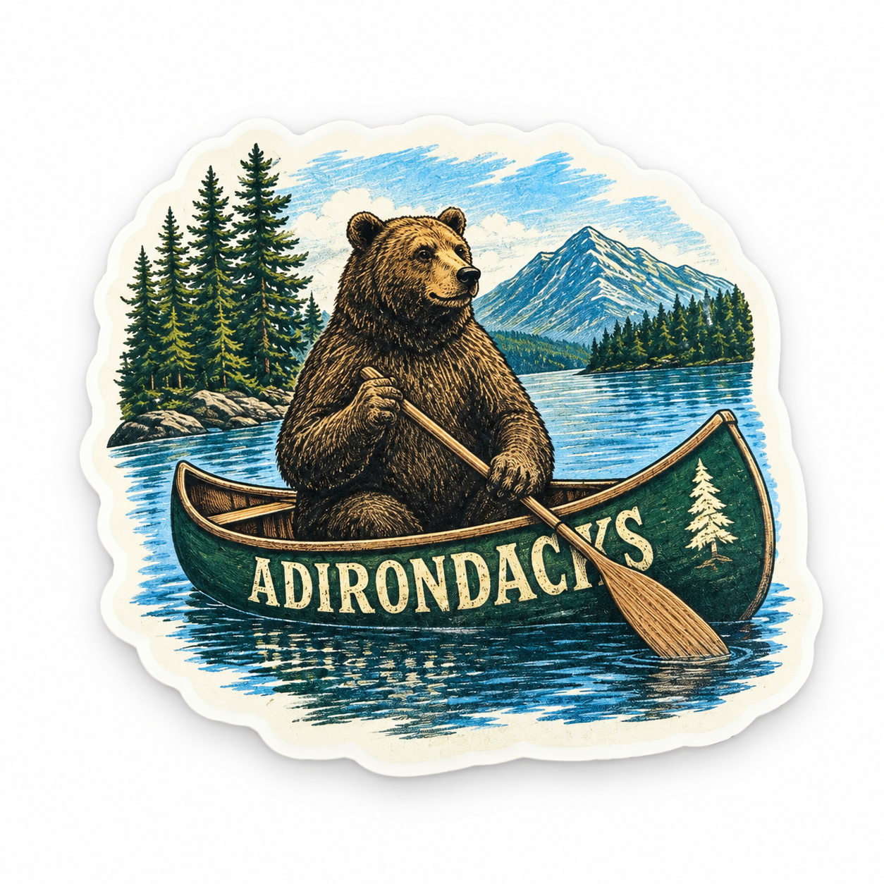 Adirondack Bear Canoe Sticker