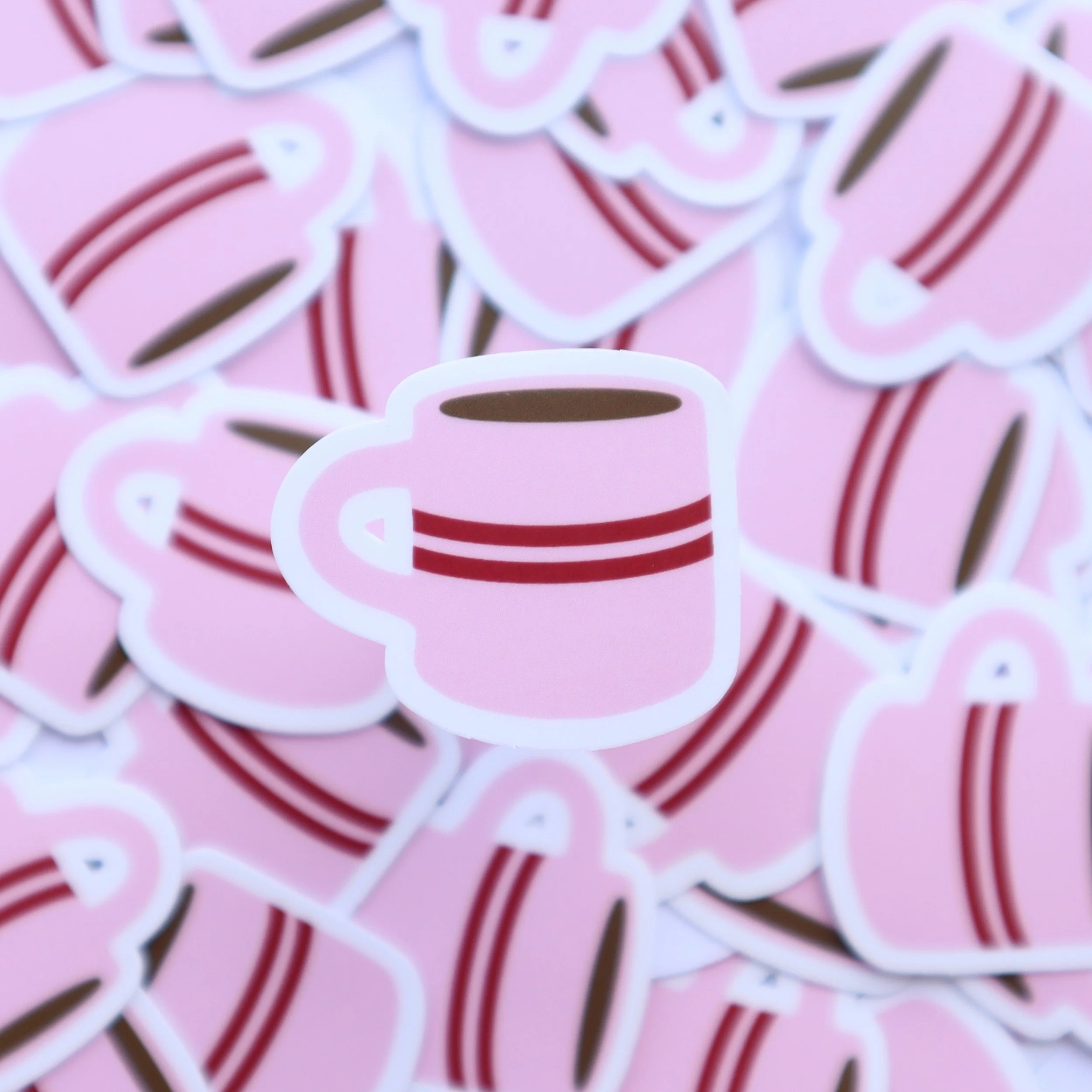 pink cup of joe sticker