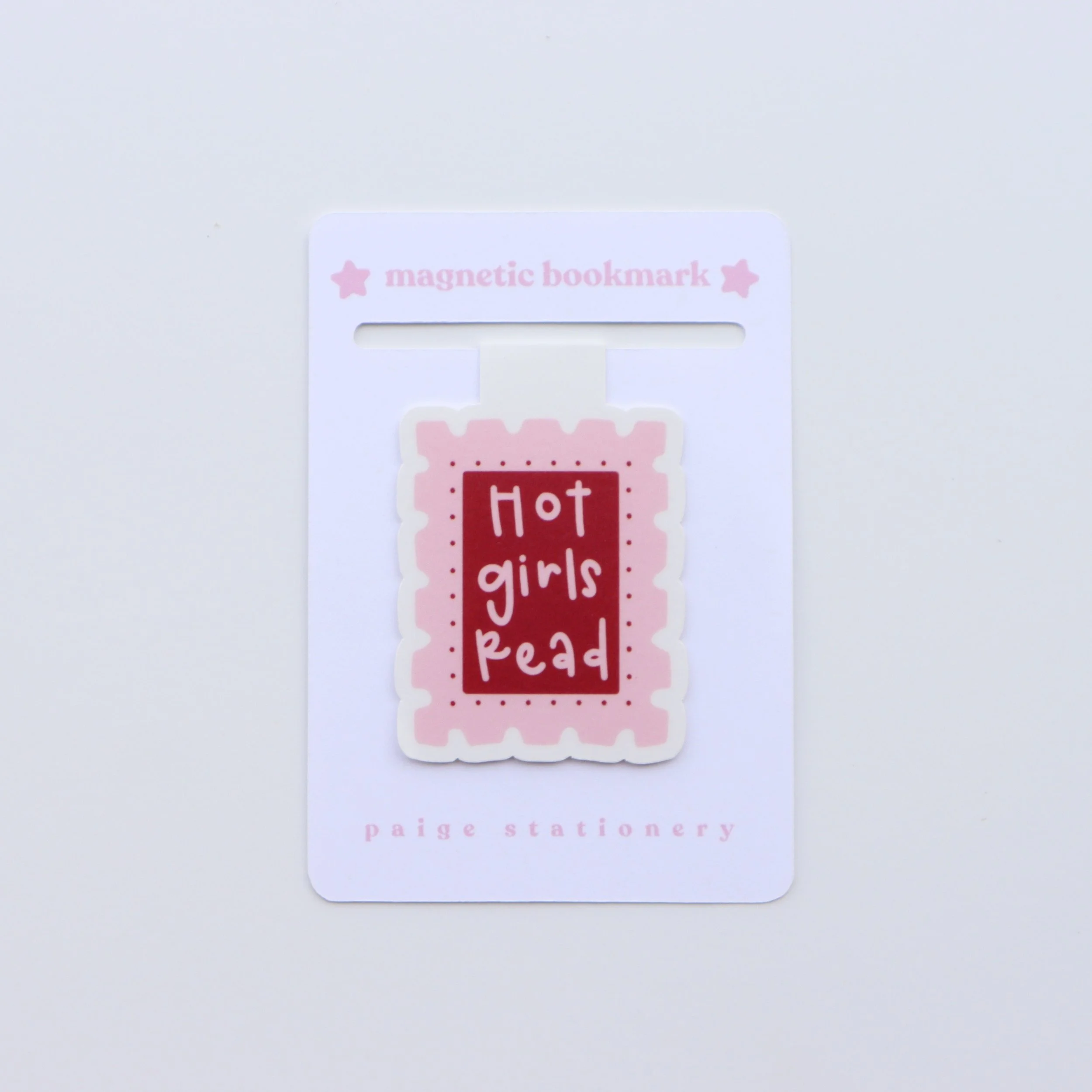 "hot girls read" stamp magnetic bookmark