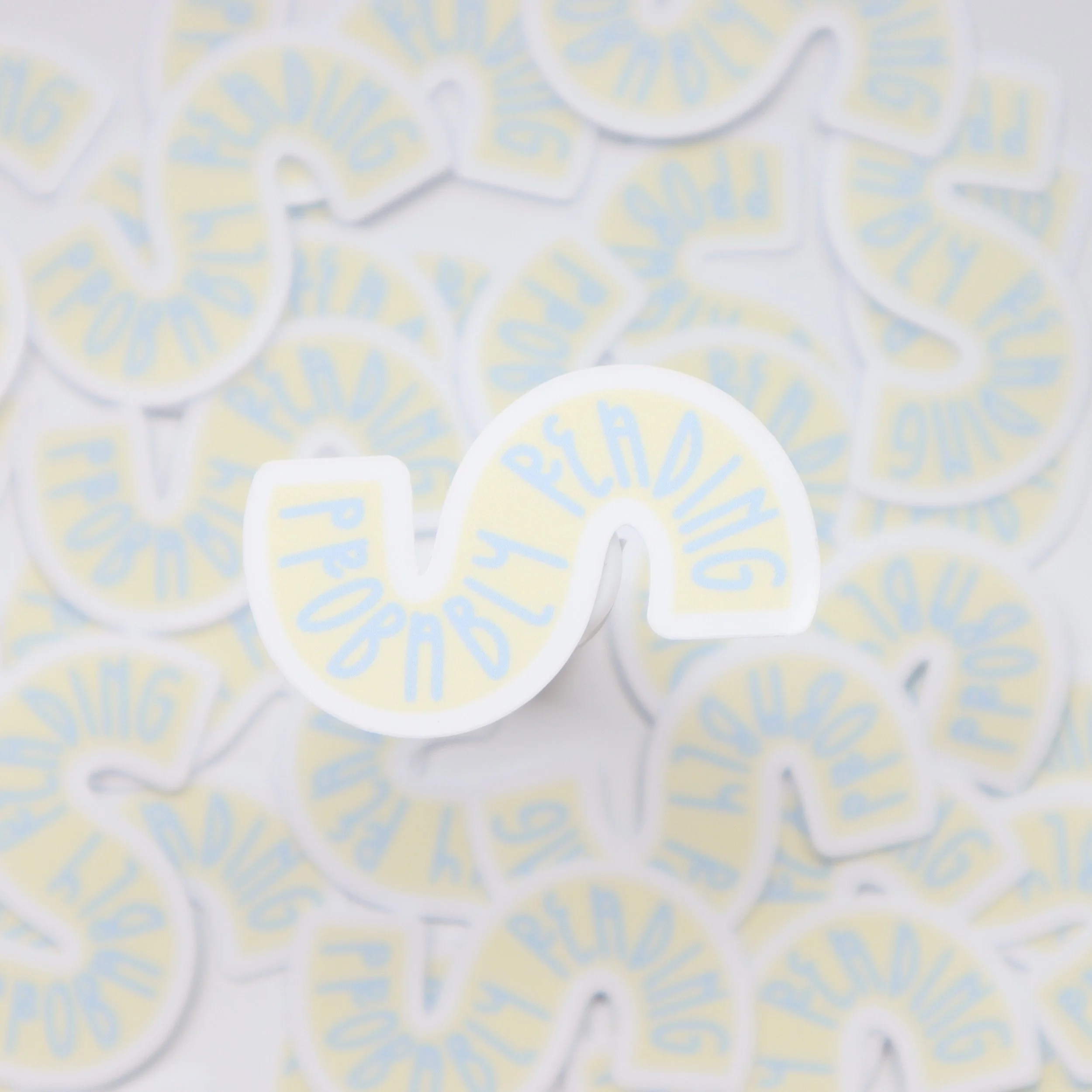 "probably reading" squiggle sticker