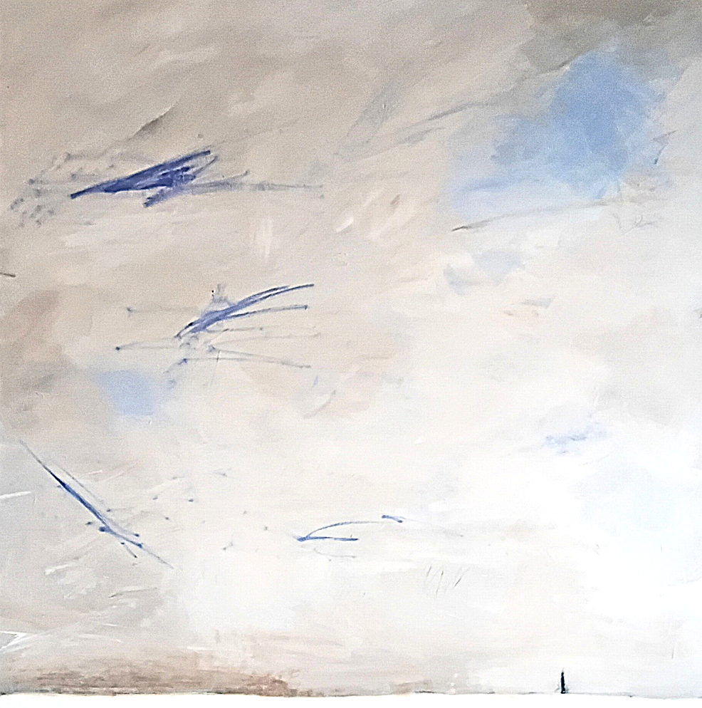 The sky that holds her - Acrylic on canvas -
96cm x 96cm - Framed 