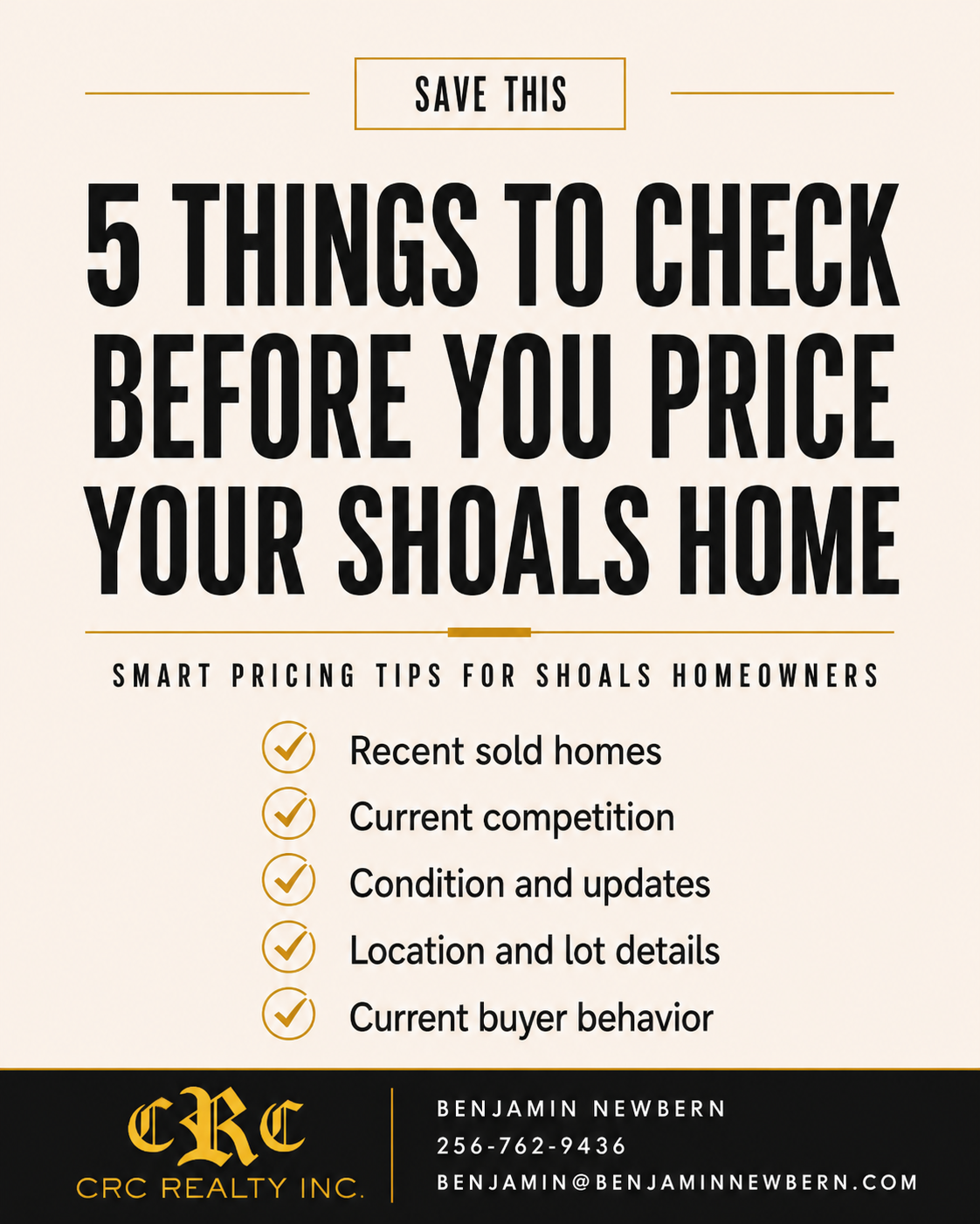 5 Things to Check Before You Price Your Shoals Home