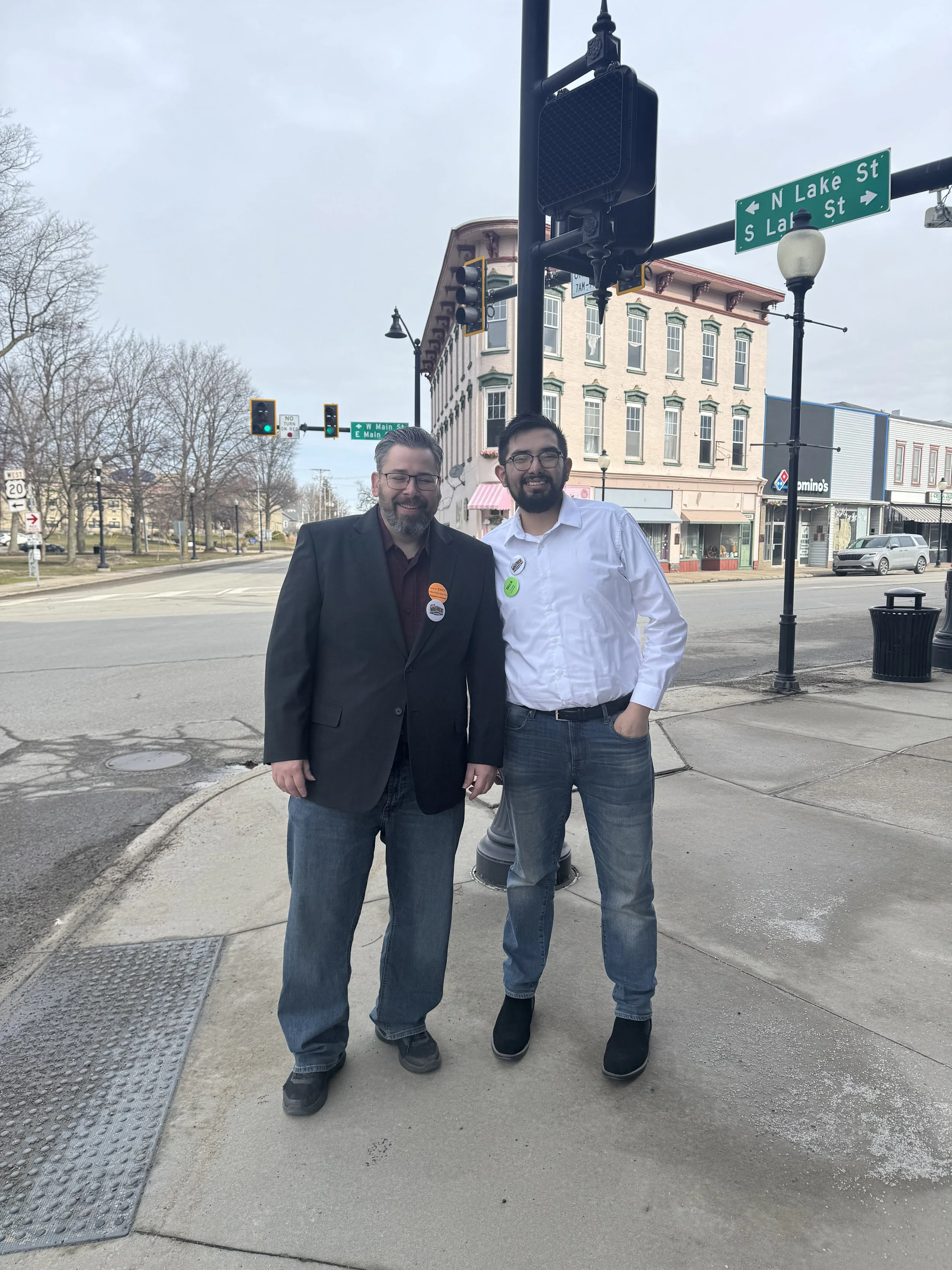 Committeeman Dominic Gardunio with Justin Wagner for Congress in downtown North East