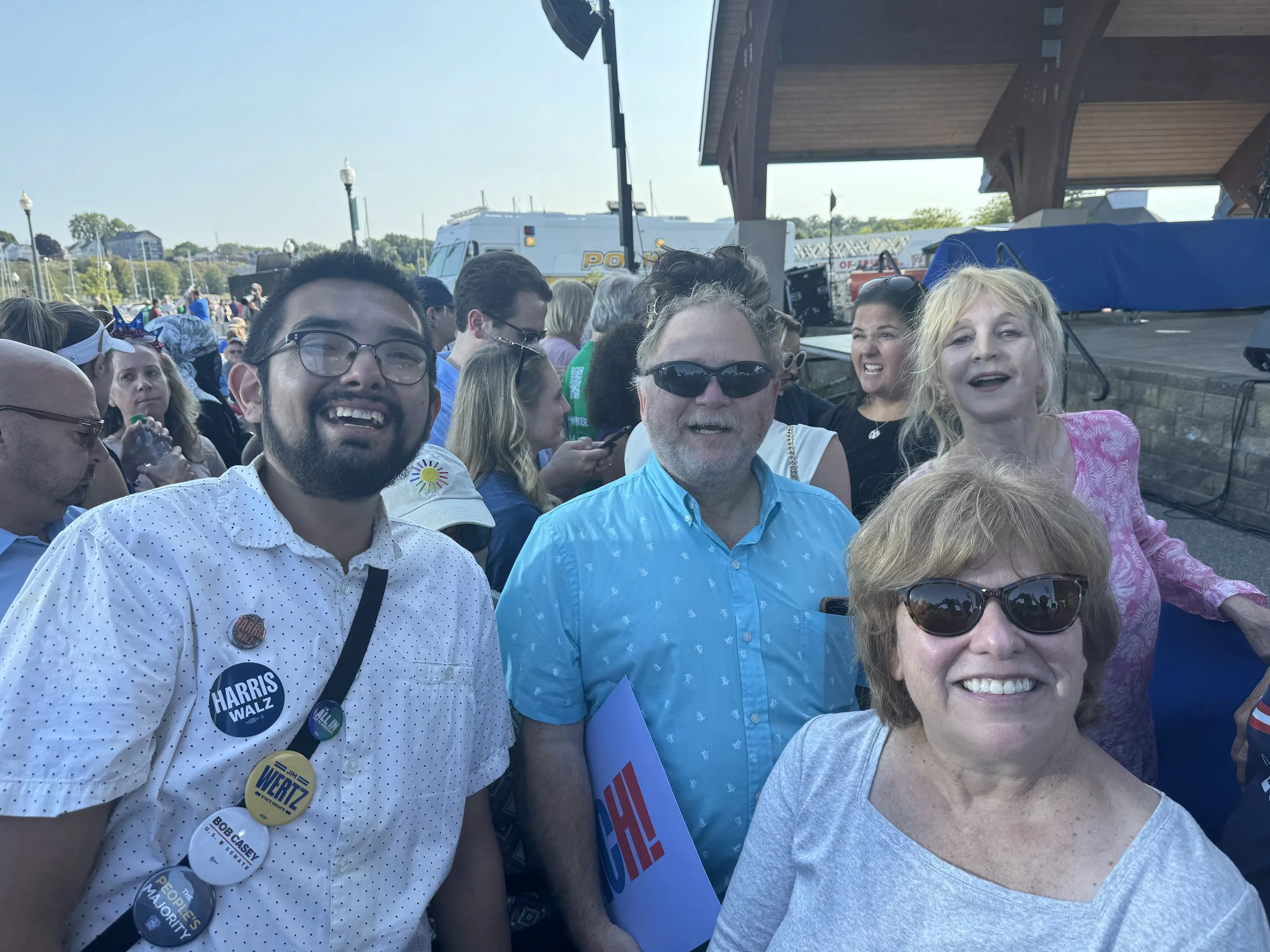 North East committee members at the Walz rally in Erie.