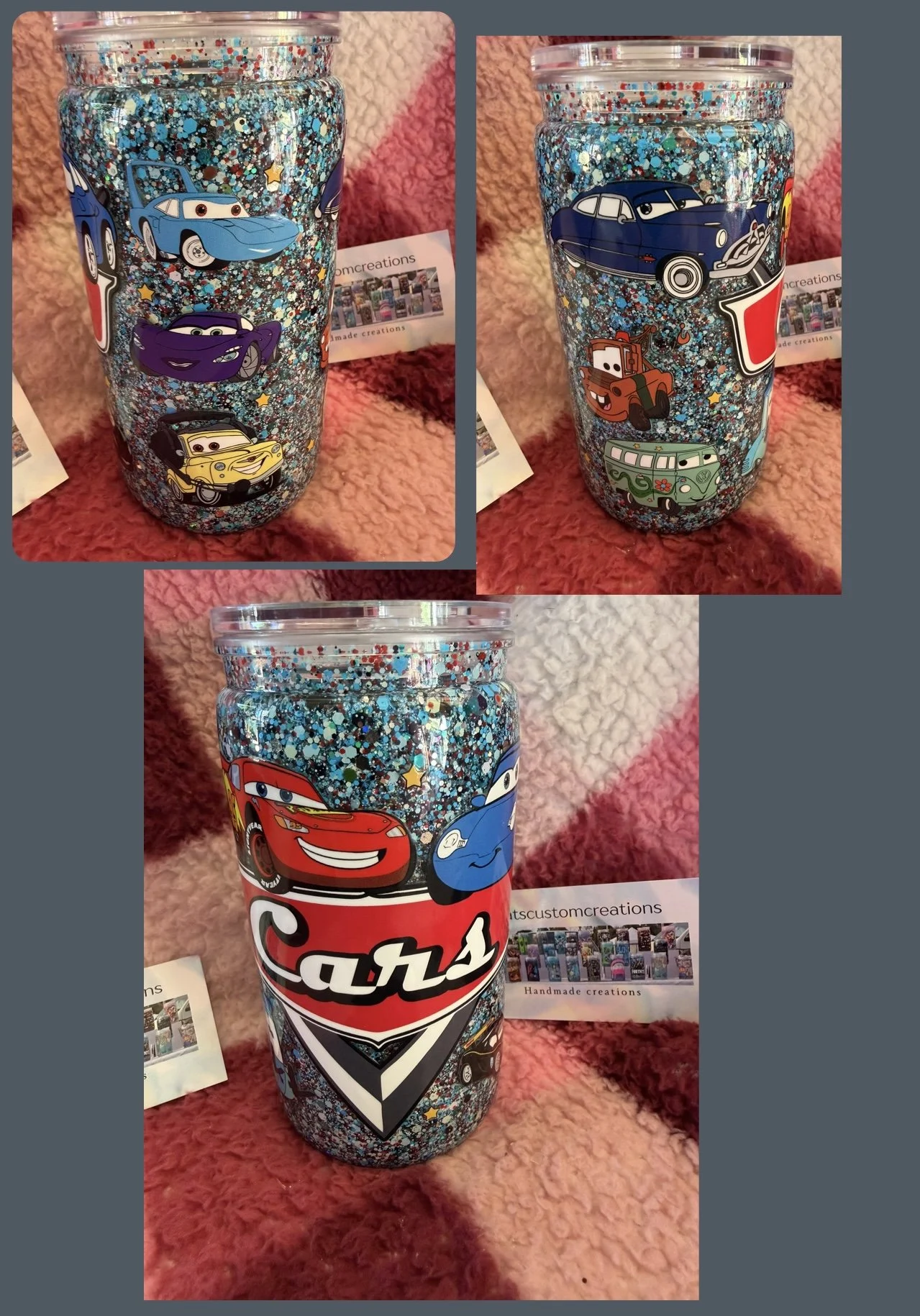 16oz Acrylic Snow-globe cup Cars