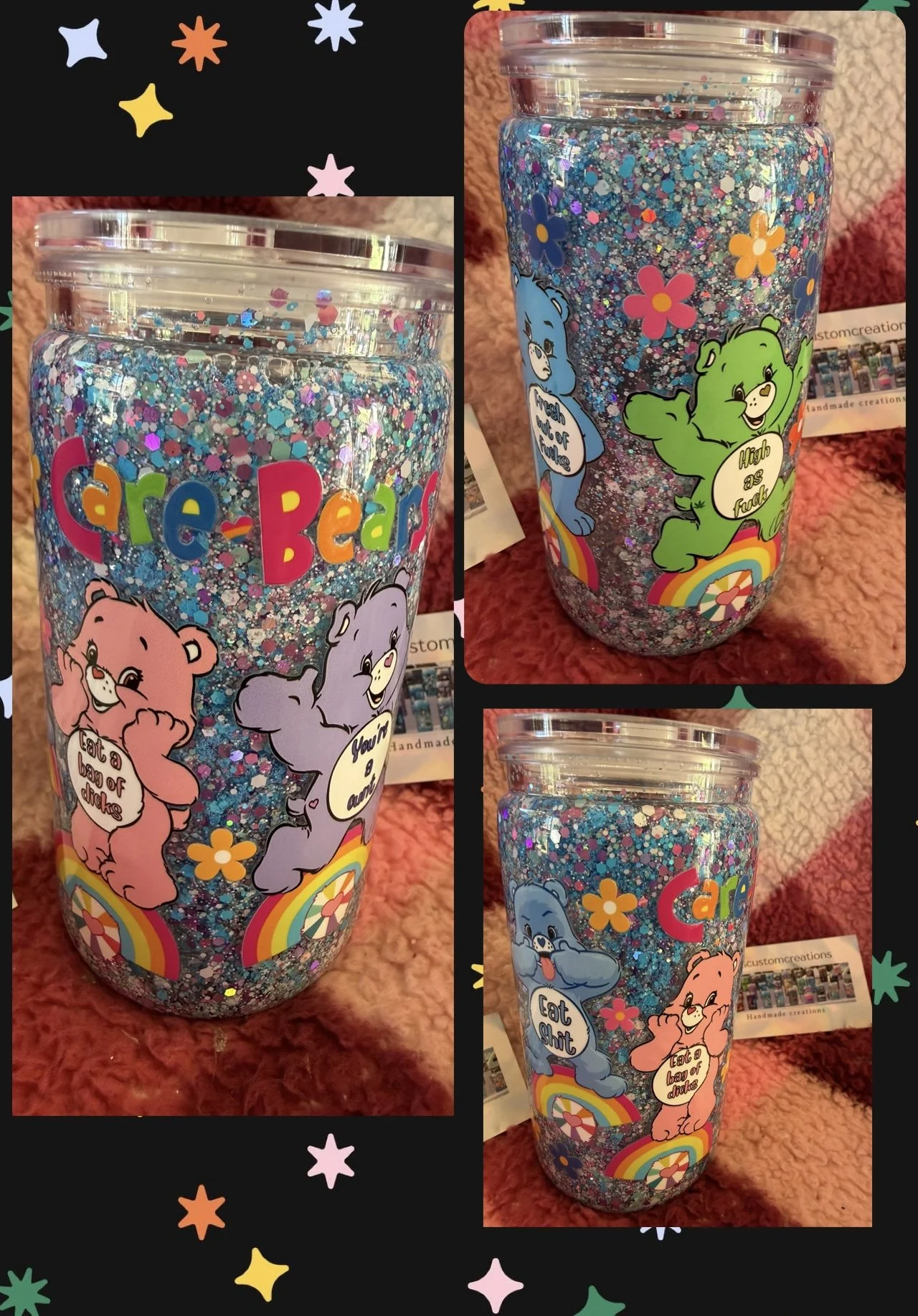 16oz Acrylic snow-globe swear-bears