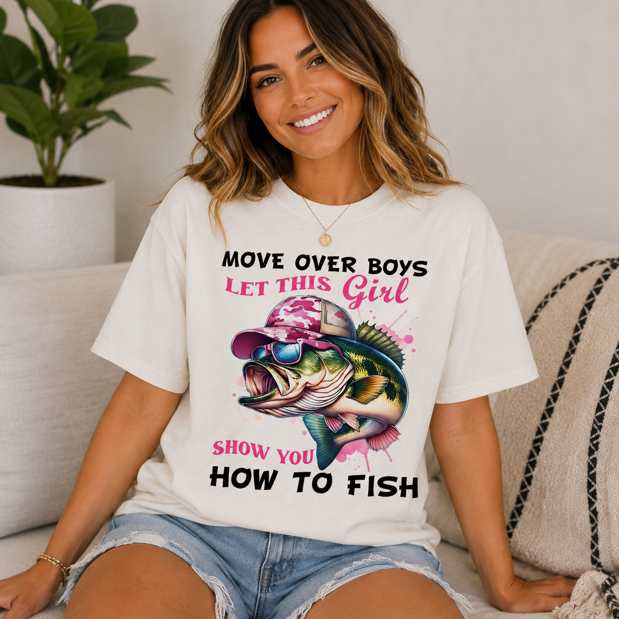 🎣 Move Over Boys Let This Girl Fish Tee