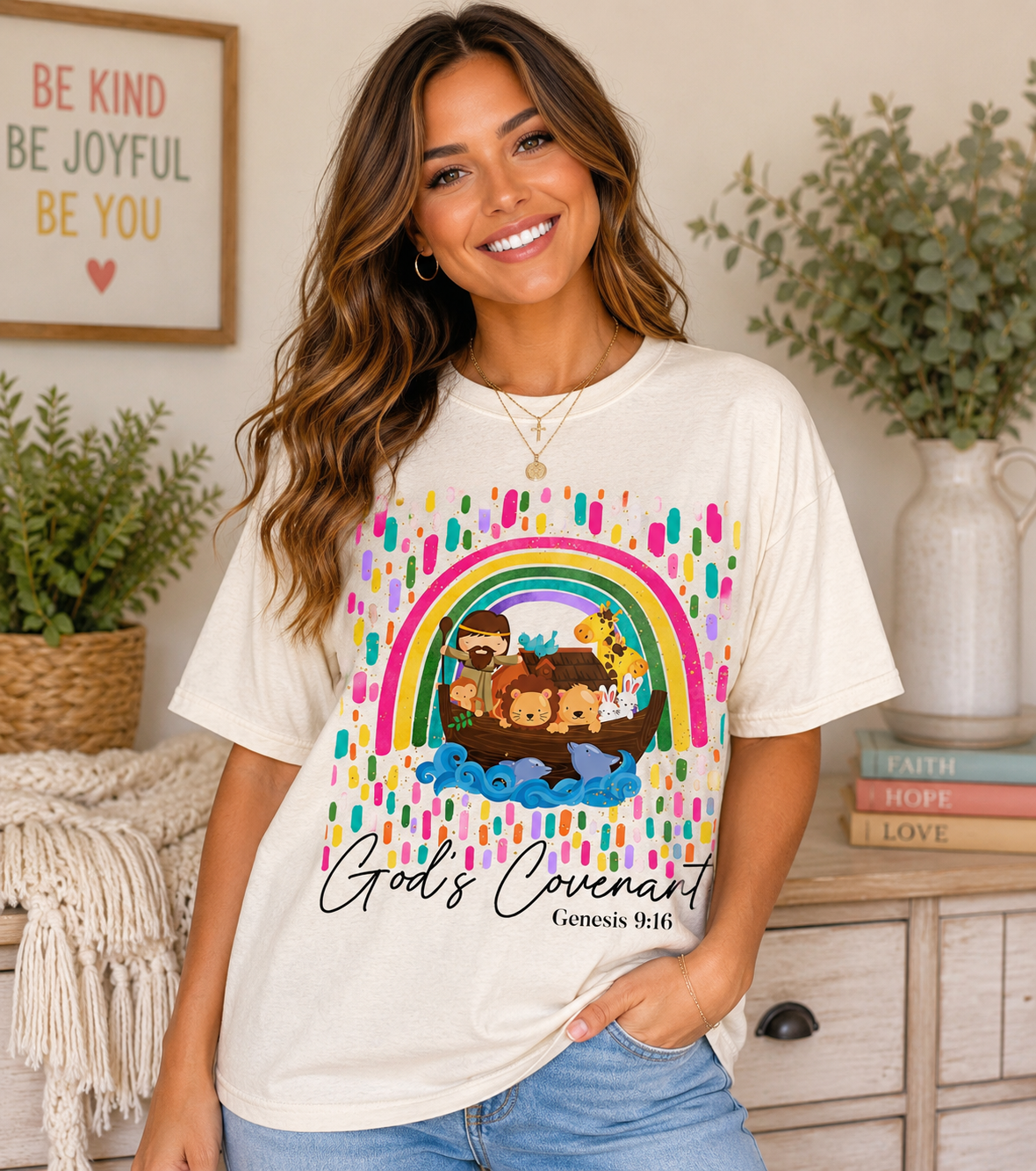 🌈 God’s Covenant – Noah’s Ark Faith Tee