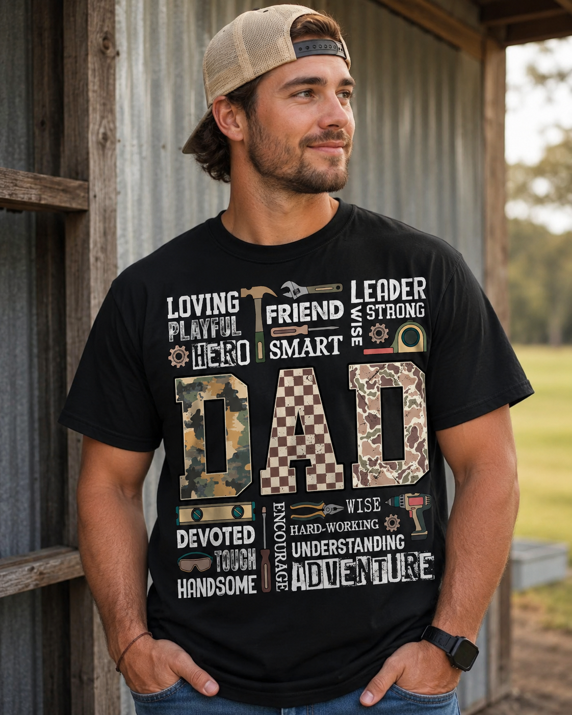 🛠️ Dad: The Man, The Myth, The Hero Graphic Tee