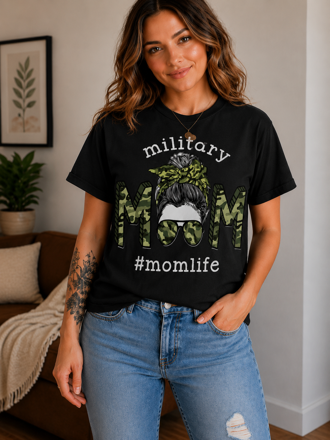 🇺🇸 Military Mom Life Camo Tee