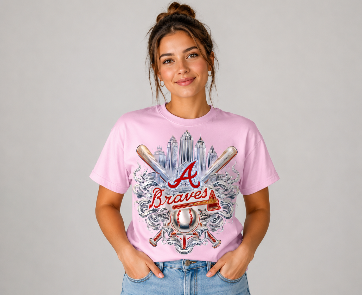 ⚾💗 Pink Braves City Lights Tee
