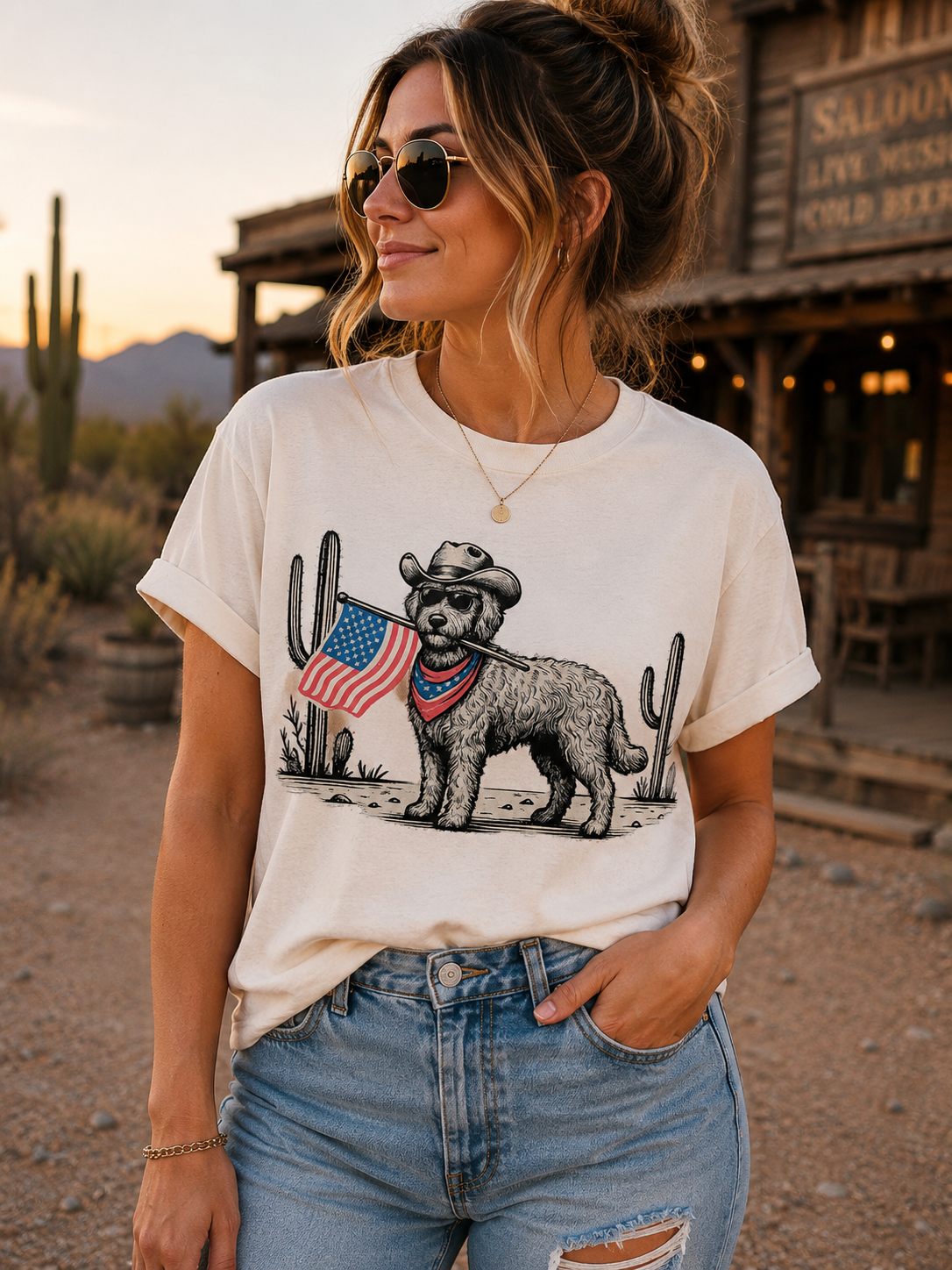 🤠🇺🇸 Cowboy Pup Patriot Tee