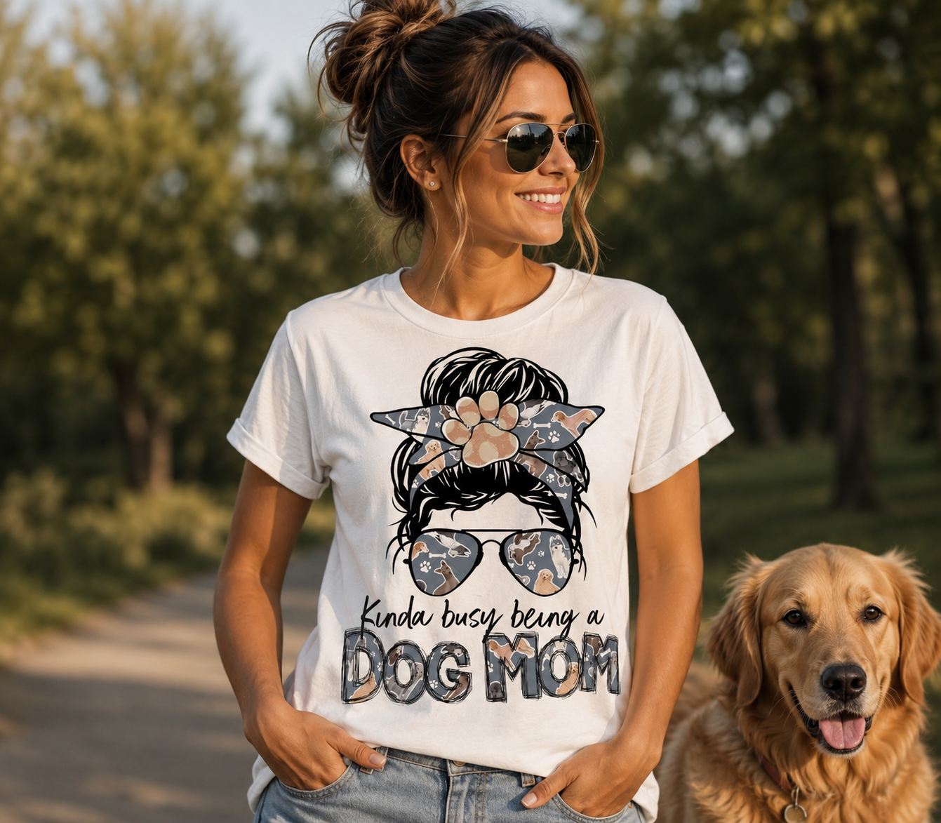 Kinda Busy Being a Dog Mom Tee