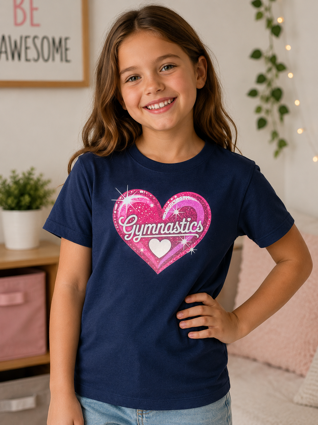 Sparkle Gymnastics Heart Tee