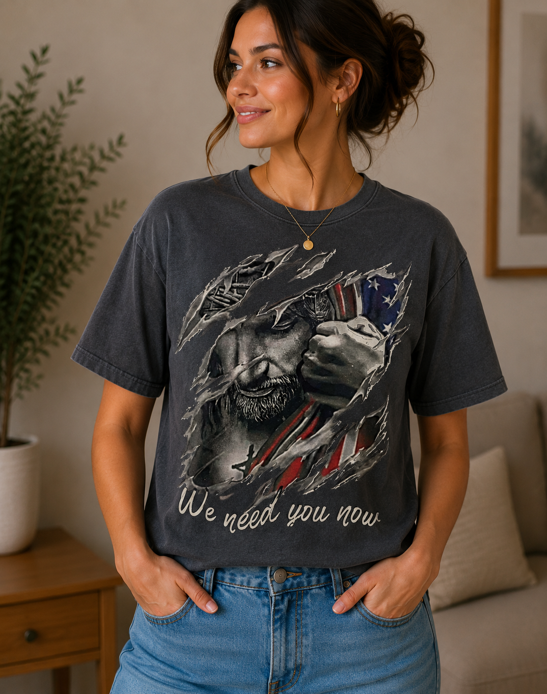 We Need You Now Patriotic Faith Tee