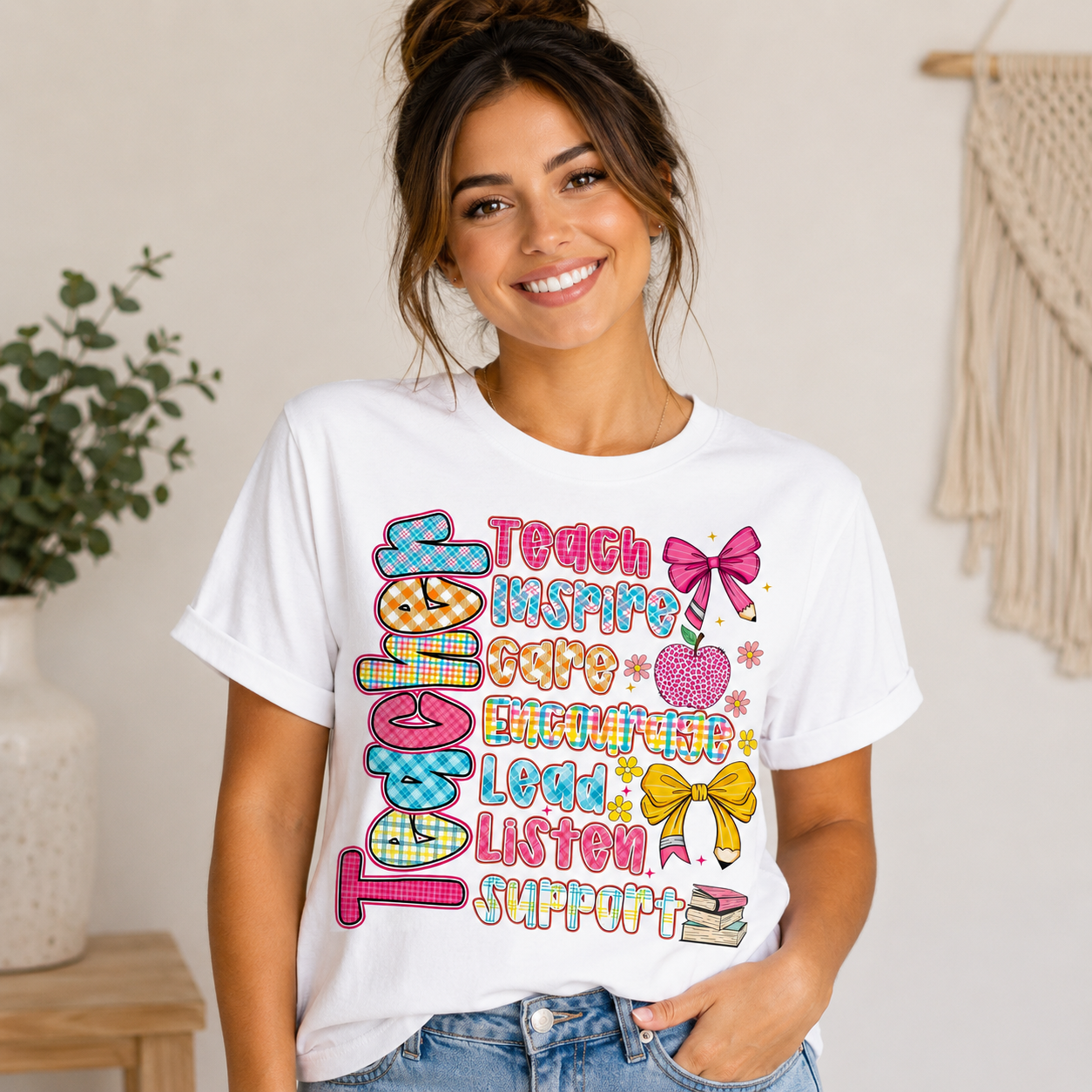 Teacher Inspire Encourage Support Tee