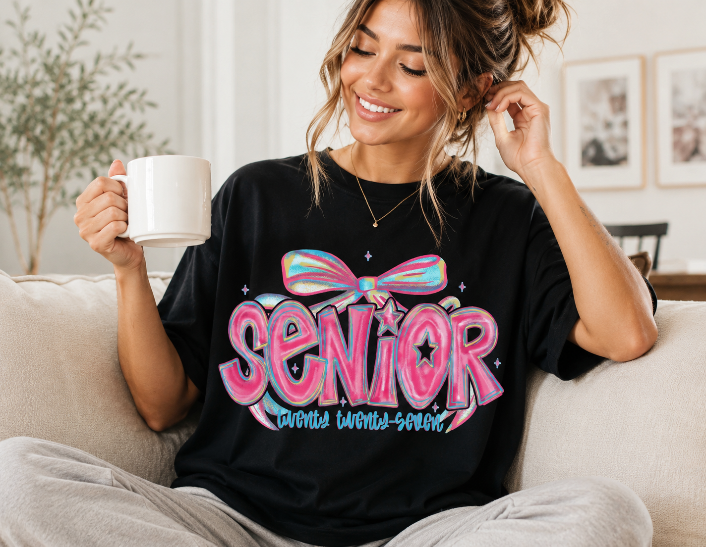 Senior Twenty-Seven Retro Bow Tee
