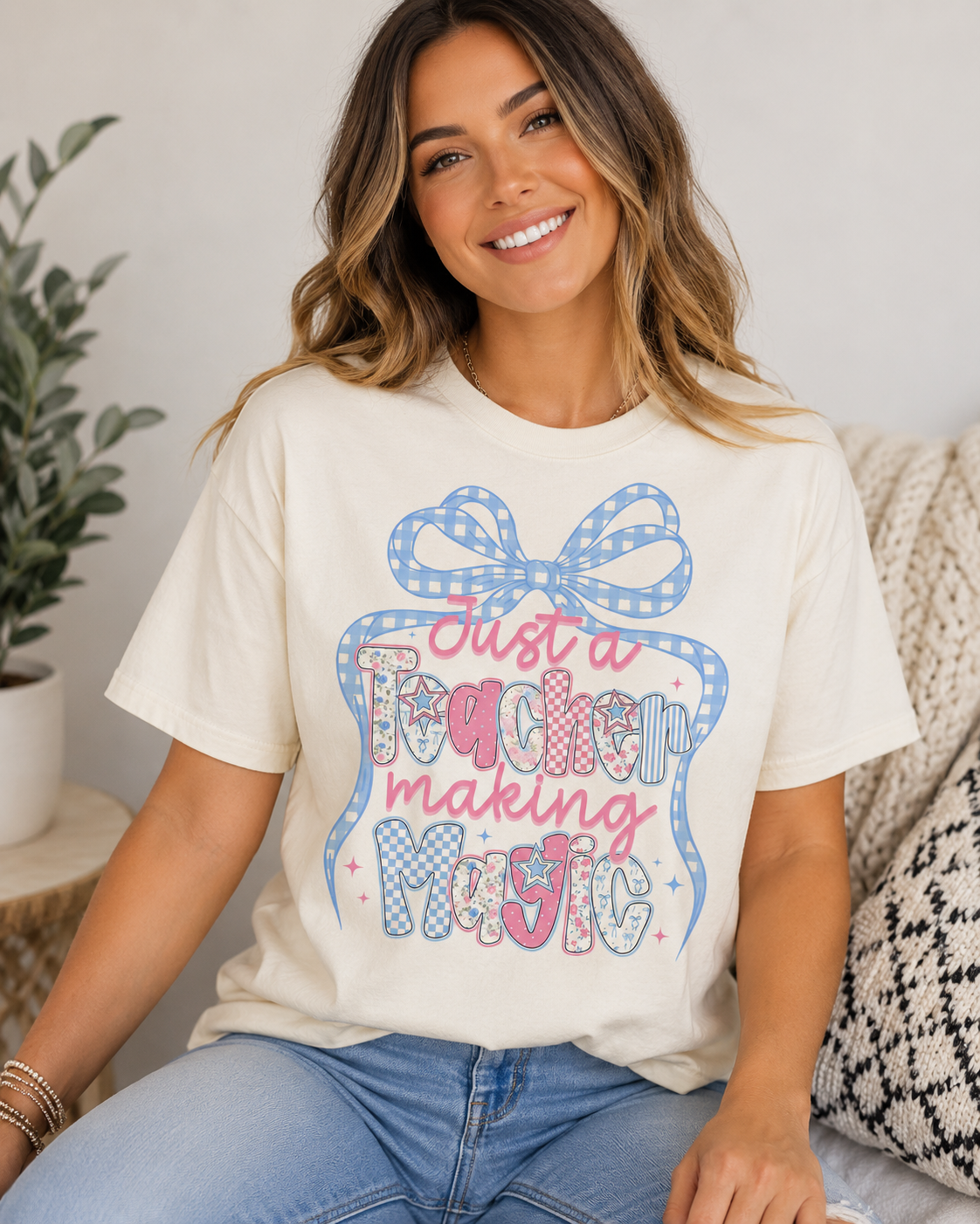 🎀 Just a Teacher Making Magic Tee
