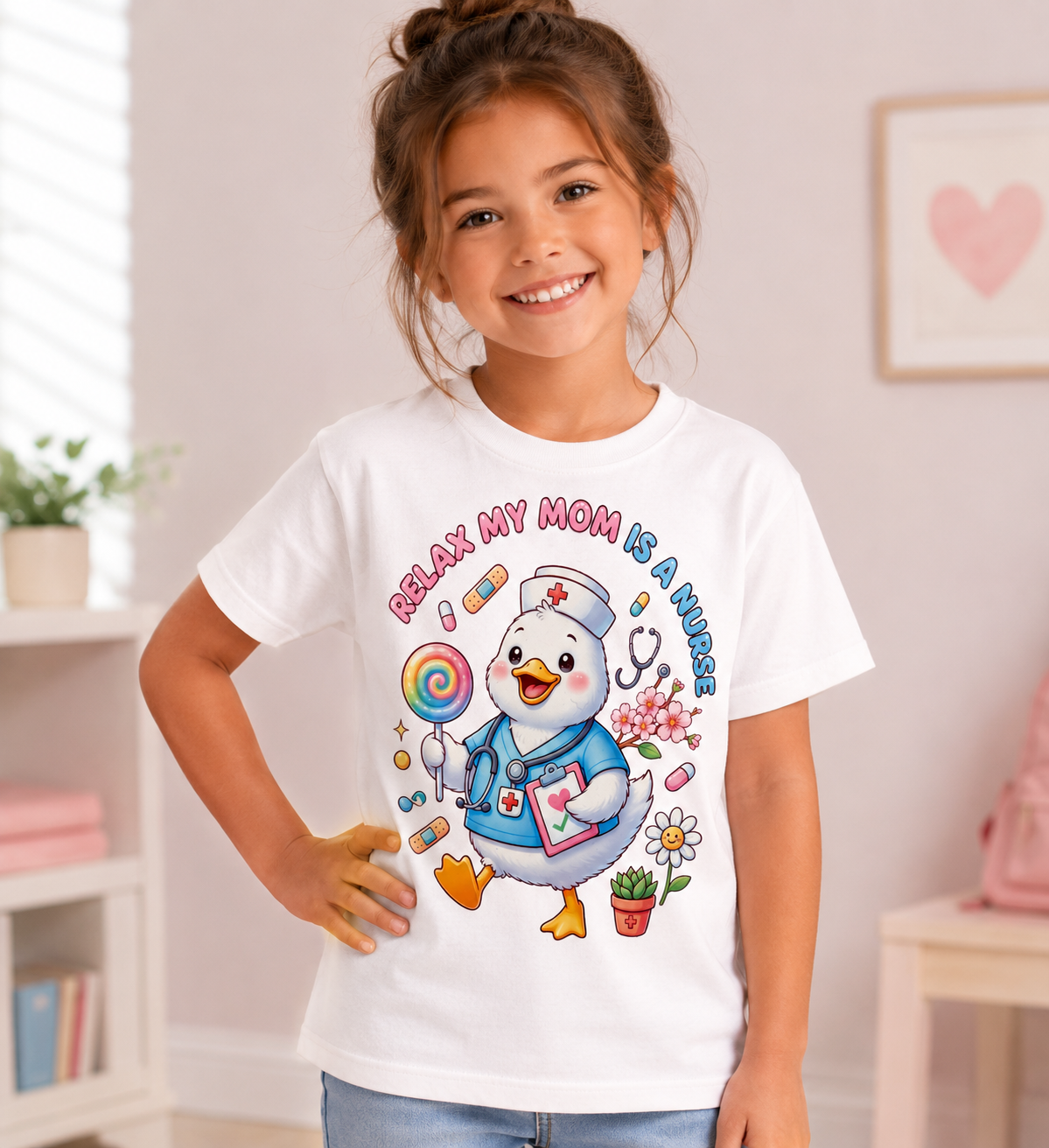Relax My Mom Is a Nurse Kids Tee